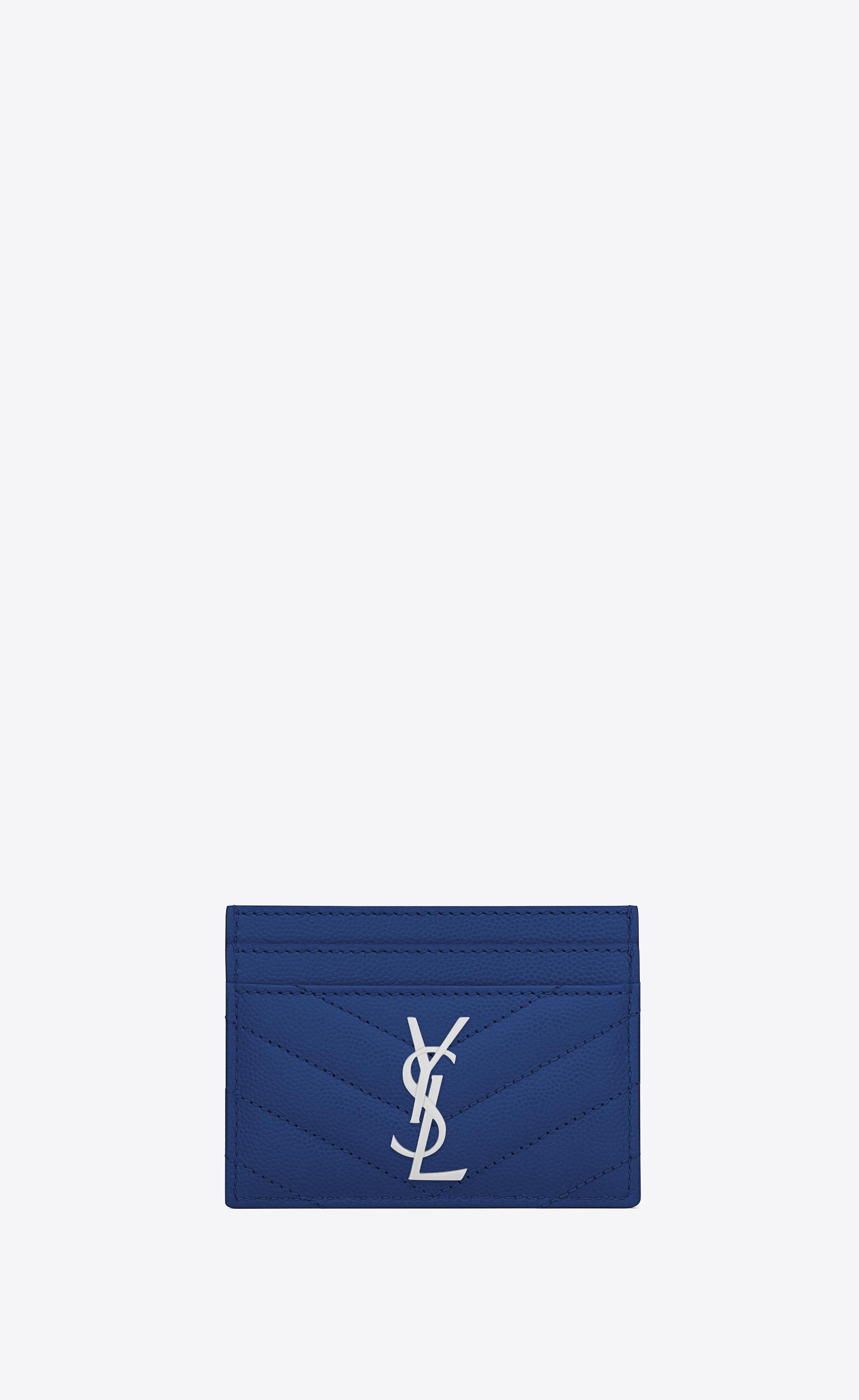 Saint Laurent Monogram Card Case in Blue