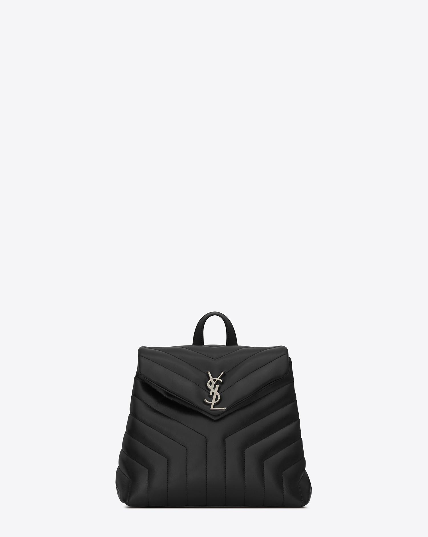 Saint Laurent Loulou Small Backpack In Matelassé y Leather in