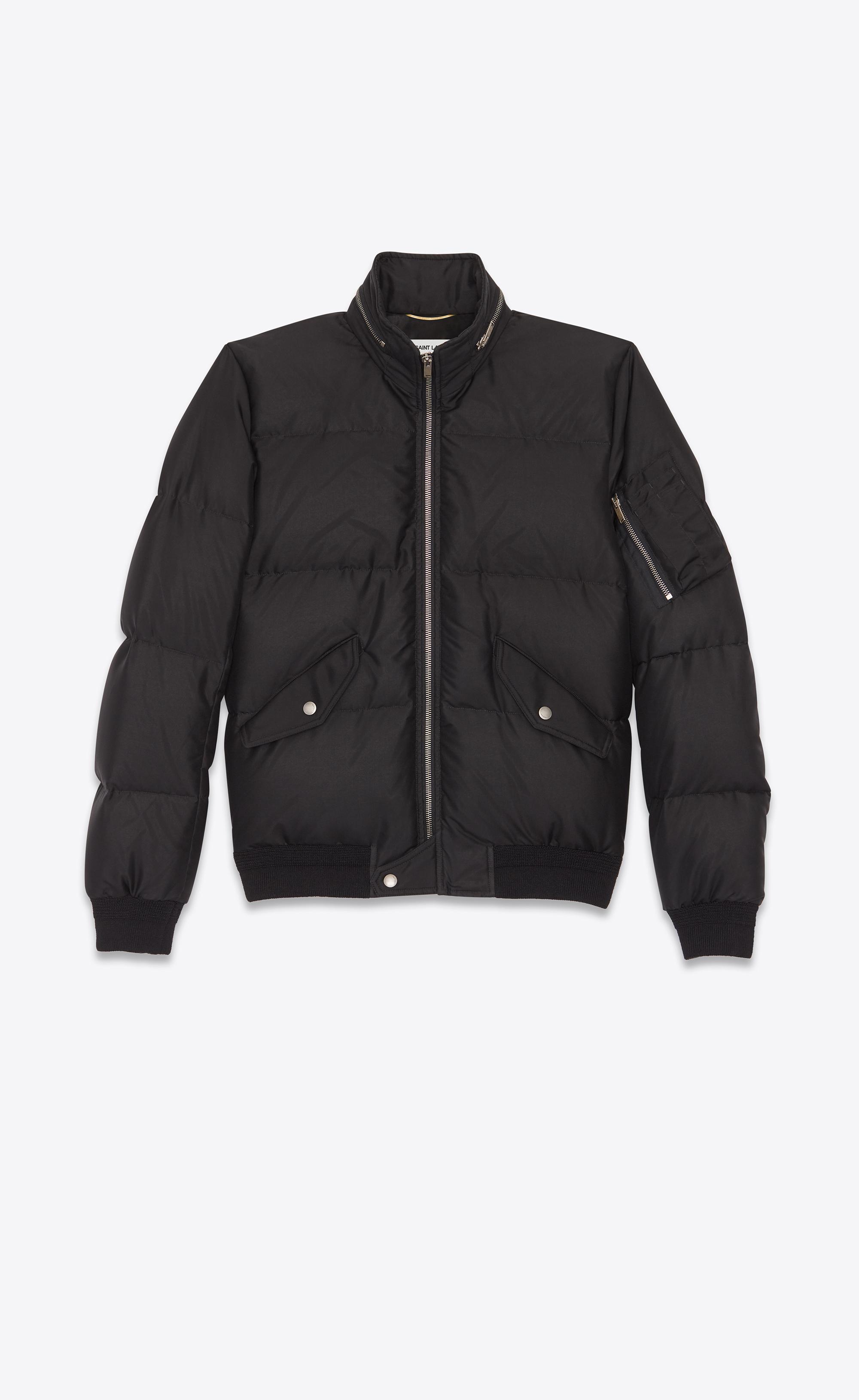 Saint Laurent Puffer Jacket In Silk And Goose Down in Black - Lyst