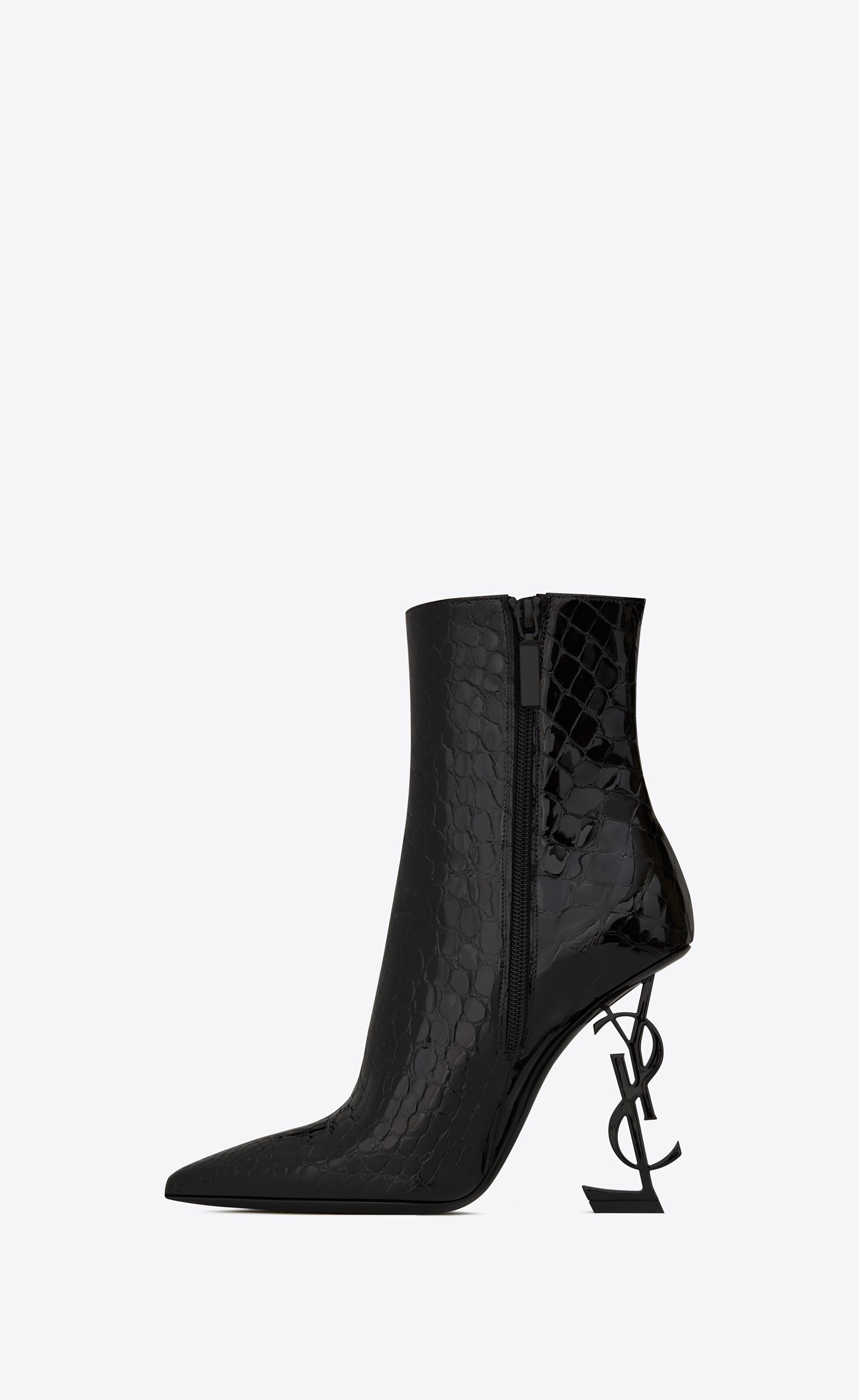 opyum ankle boots in leather with black heel