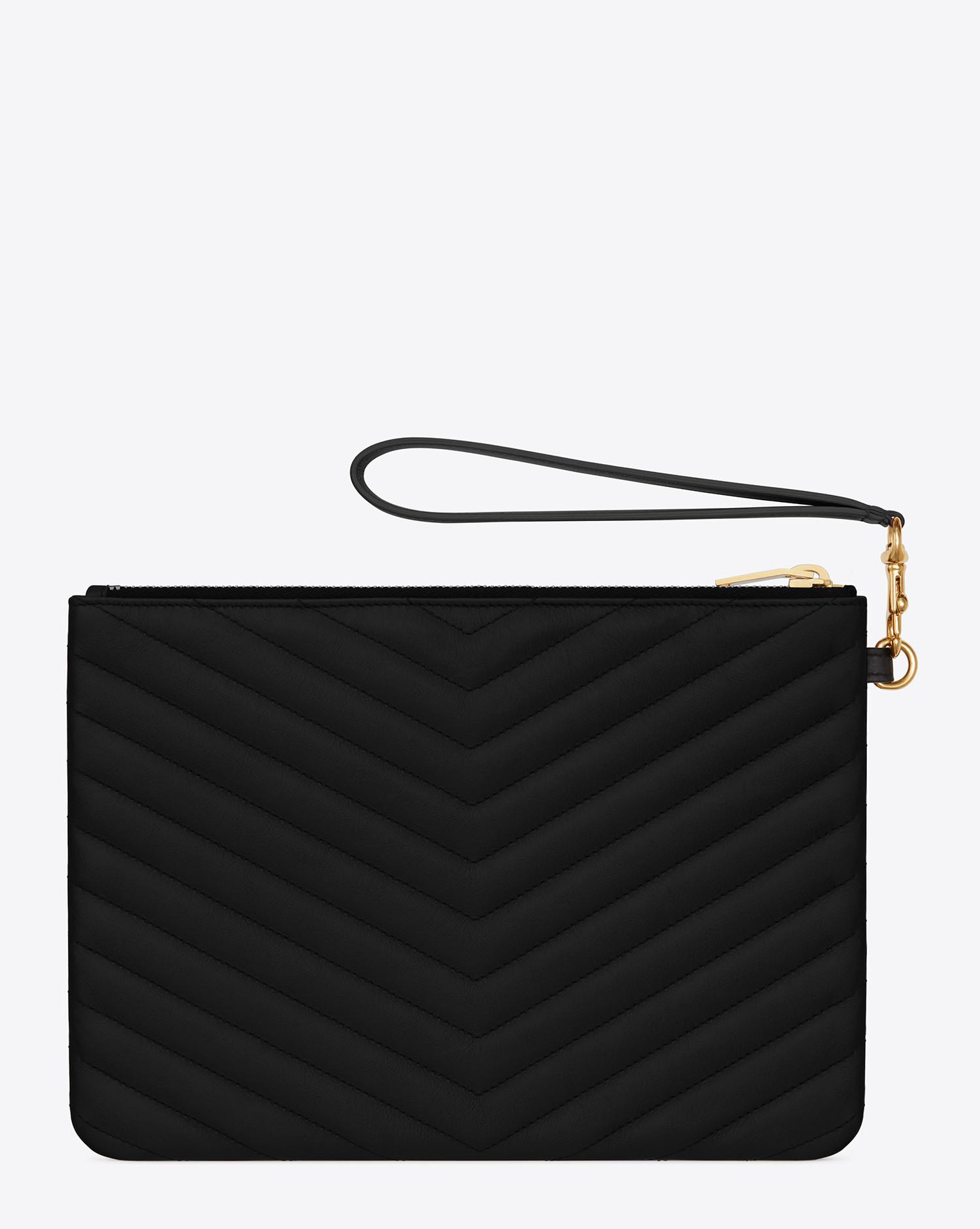 monogram a5 pouch in matelassé leather