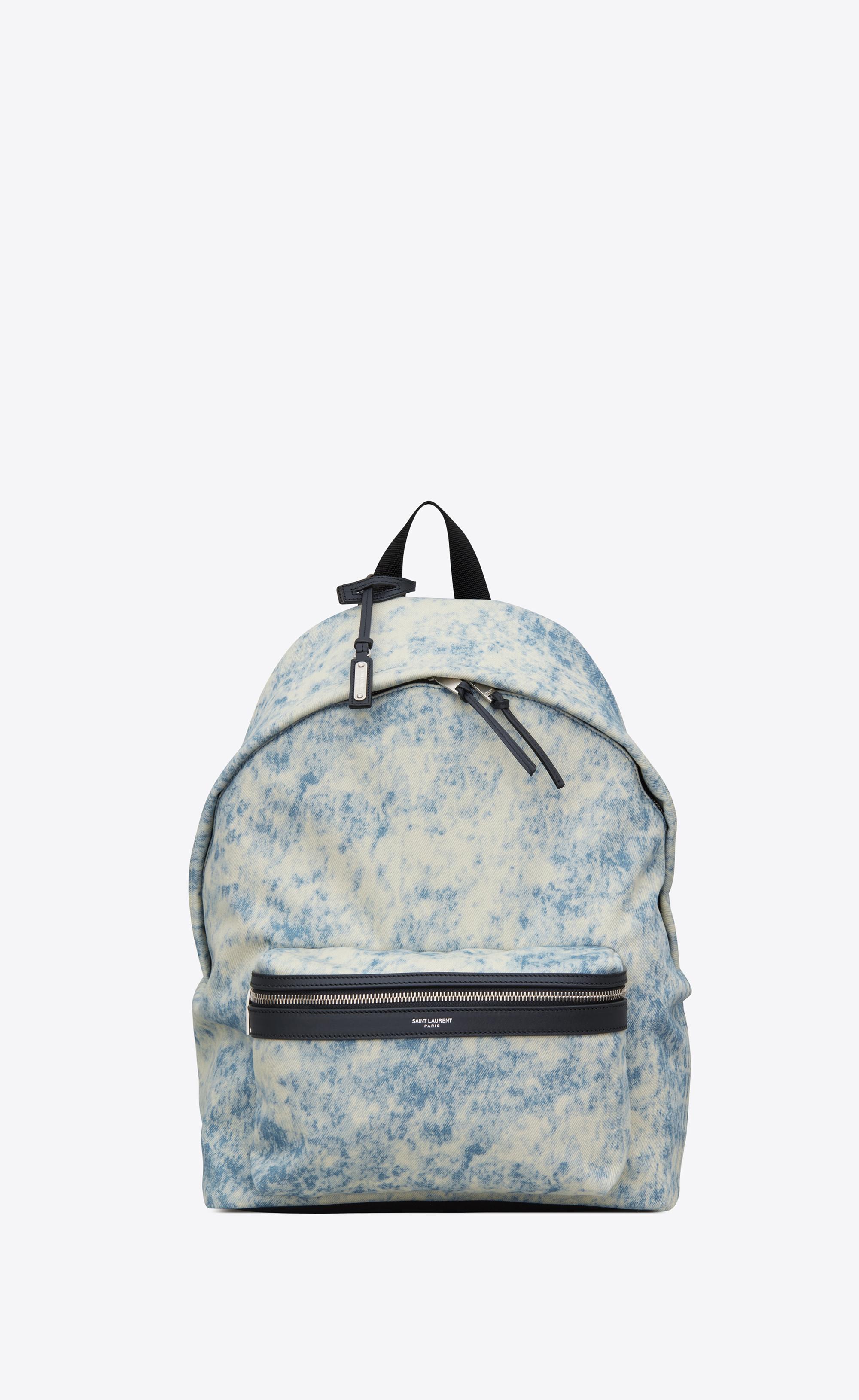 Saint Laurent City Backpack In Grunge Denim in Blue for Men | Lyst