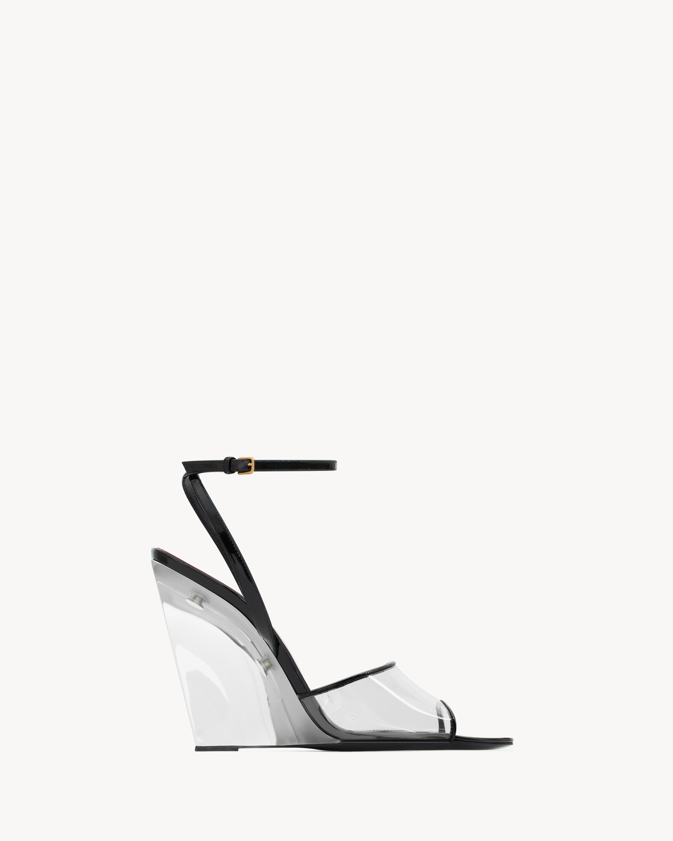 【Saint Laurent】レディース ウエッジサンダル ラ・スキャンダル ウェッジサンダル（サテンクレープ） | Saint
