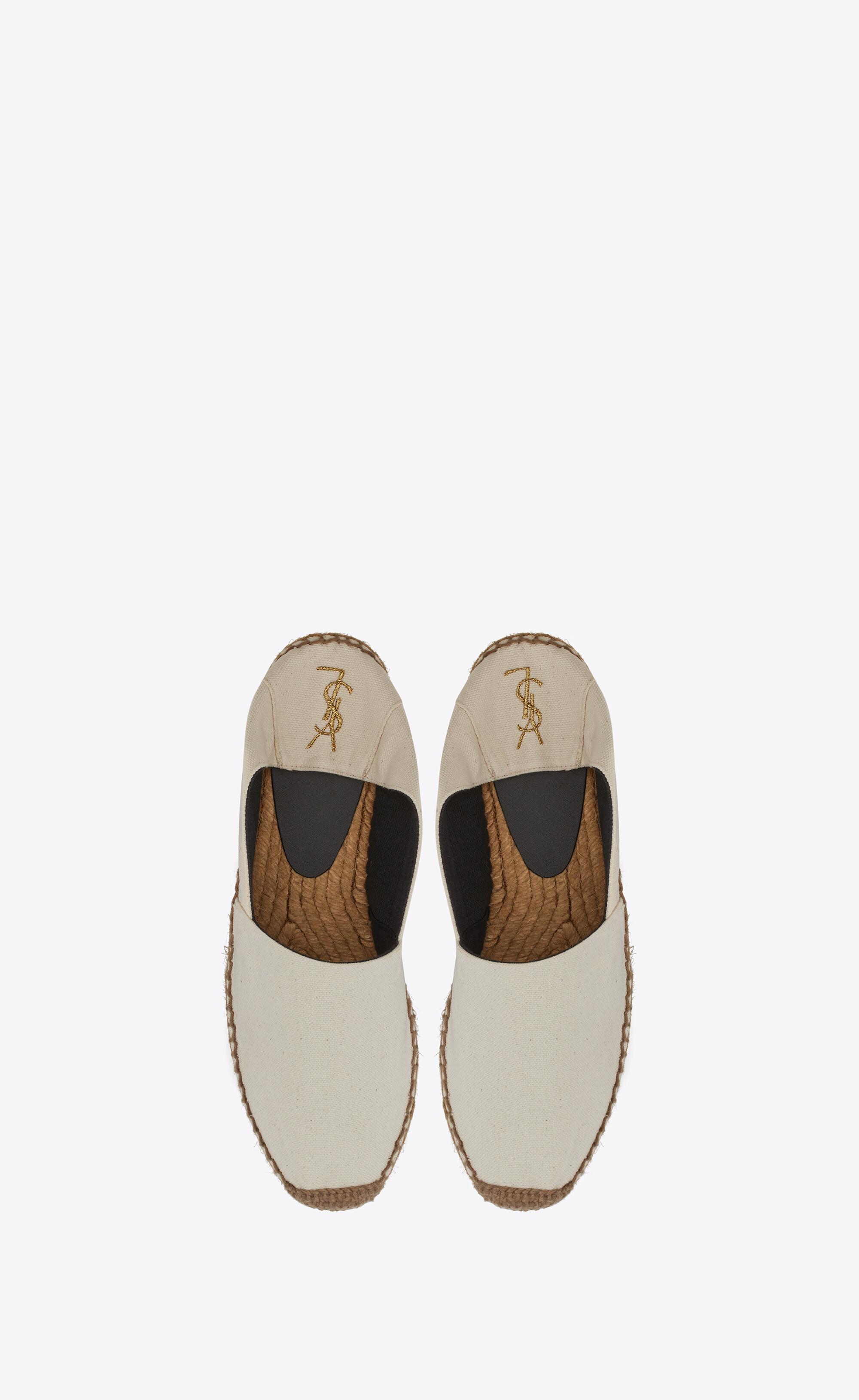 Womens Shoes Flats and flat shoes Espadrille shoes and sandals Saint Laurent Embroidered Logo Black Espadrillas 