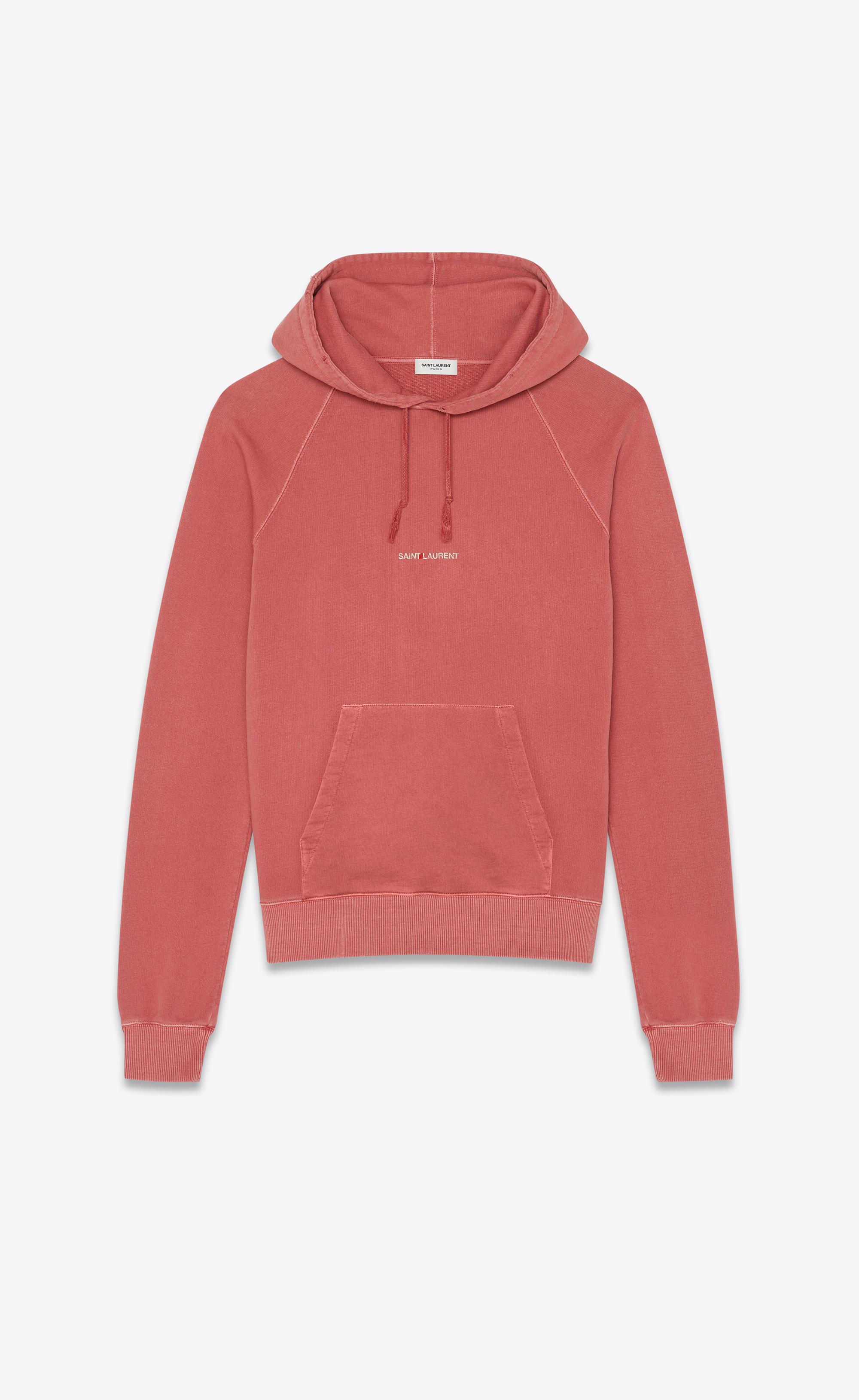 washed red hoodie