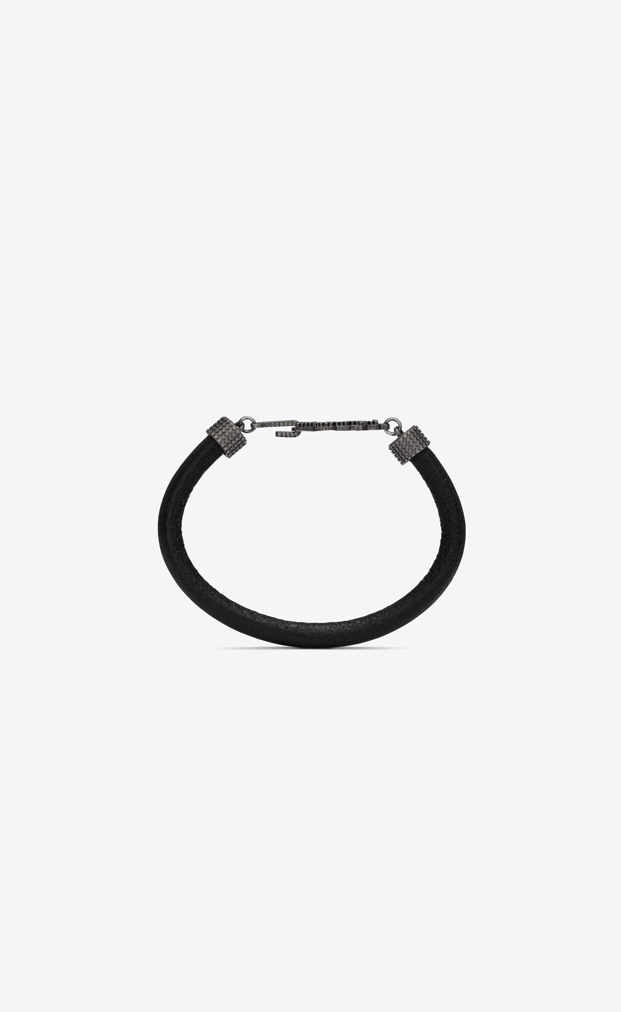 Saint Laurent Opyum Bracelet In Crinkled Leather And Metal in Black | Lyst  Canada