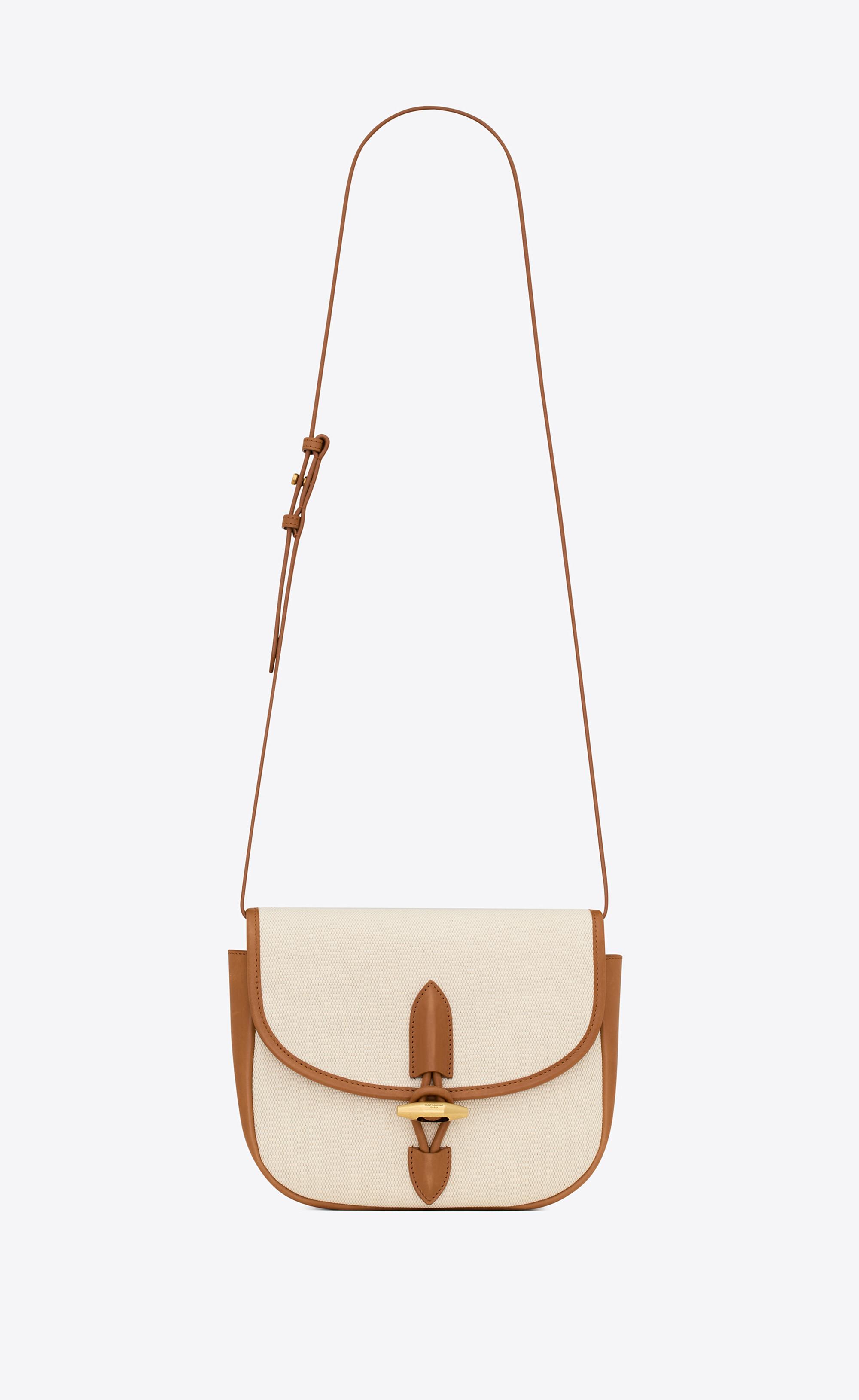 Saint Laurent Le Caban Satchel In Canvas And Vegetable-tanned Leather ...