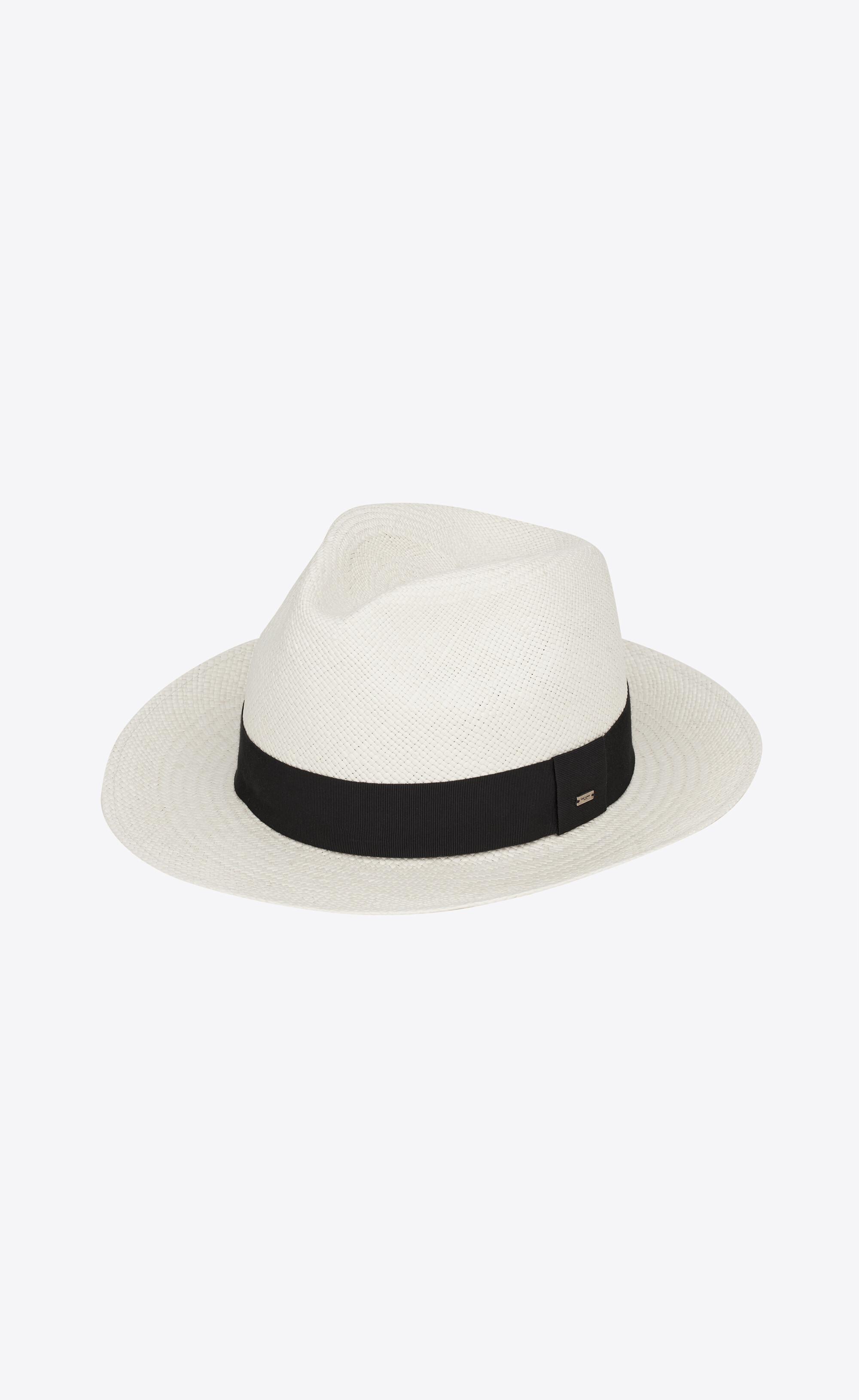Saint Laurent Fedora Hat In Straw in 