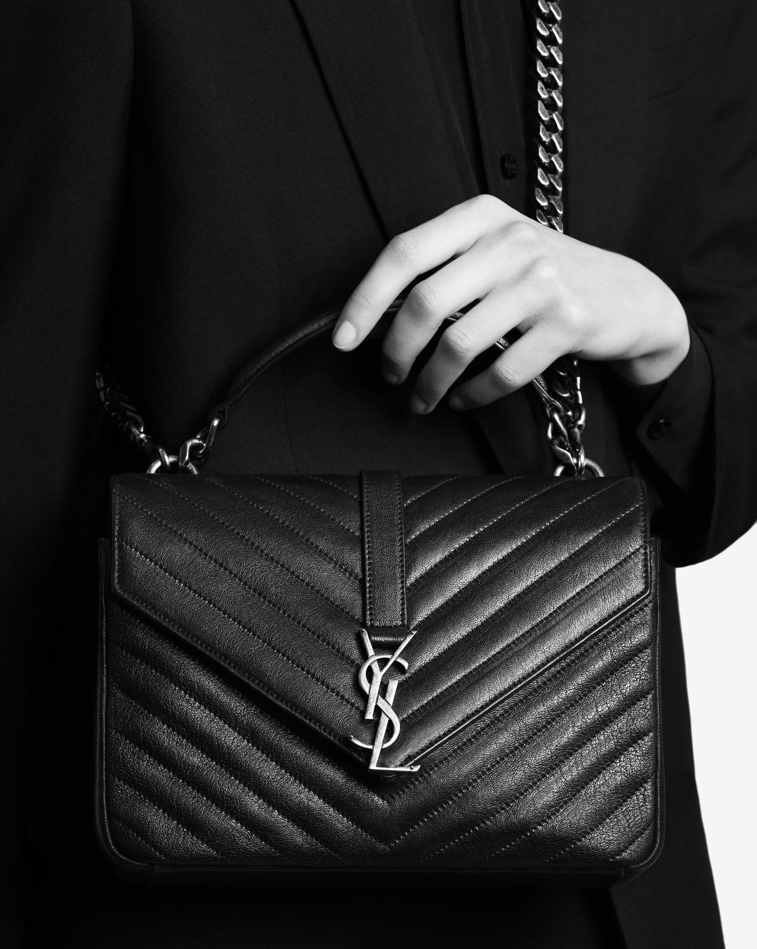 ysl college bag medium black