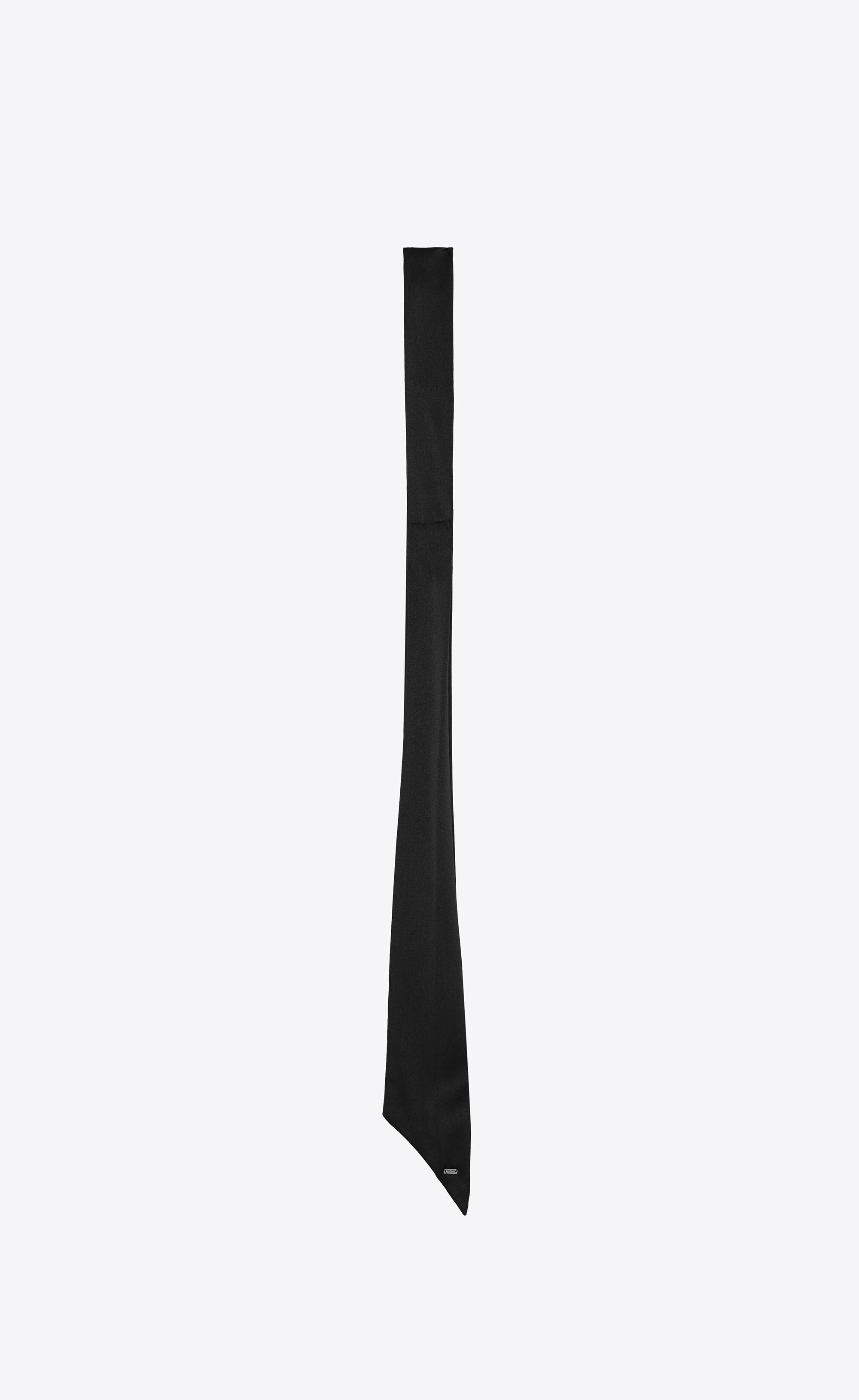 Saint Laurent ショート ラヴァリエ スカーフ(シルクサテン) ブラック