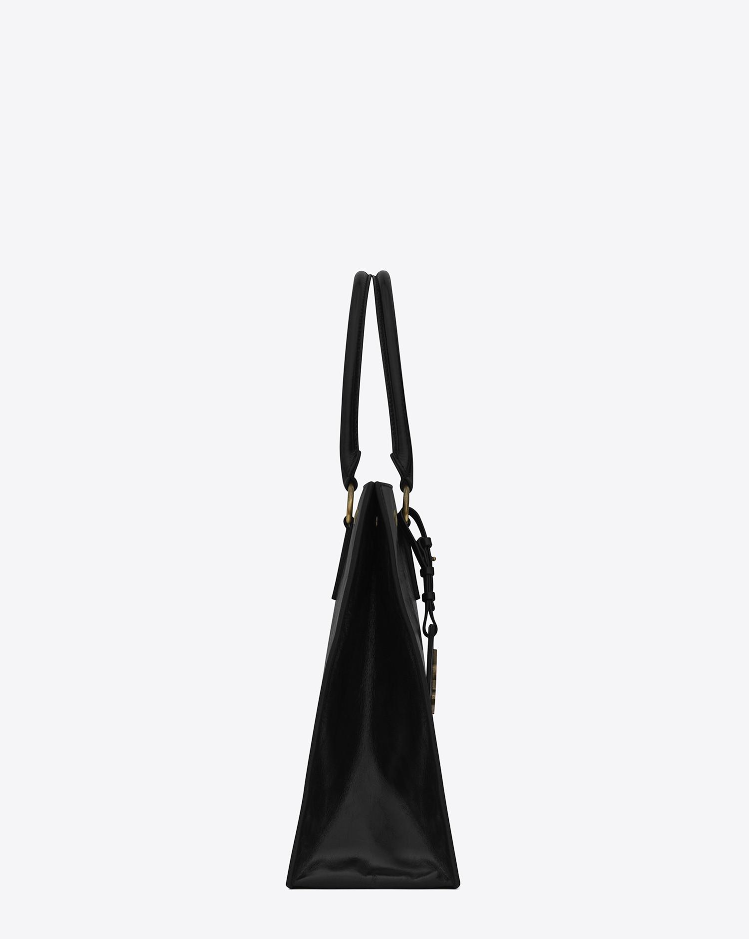 Saint Laurent Noe Cabas Bag In Black Moroder Leather - Lyst