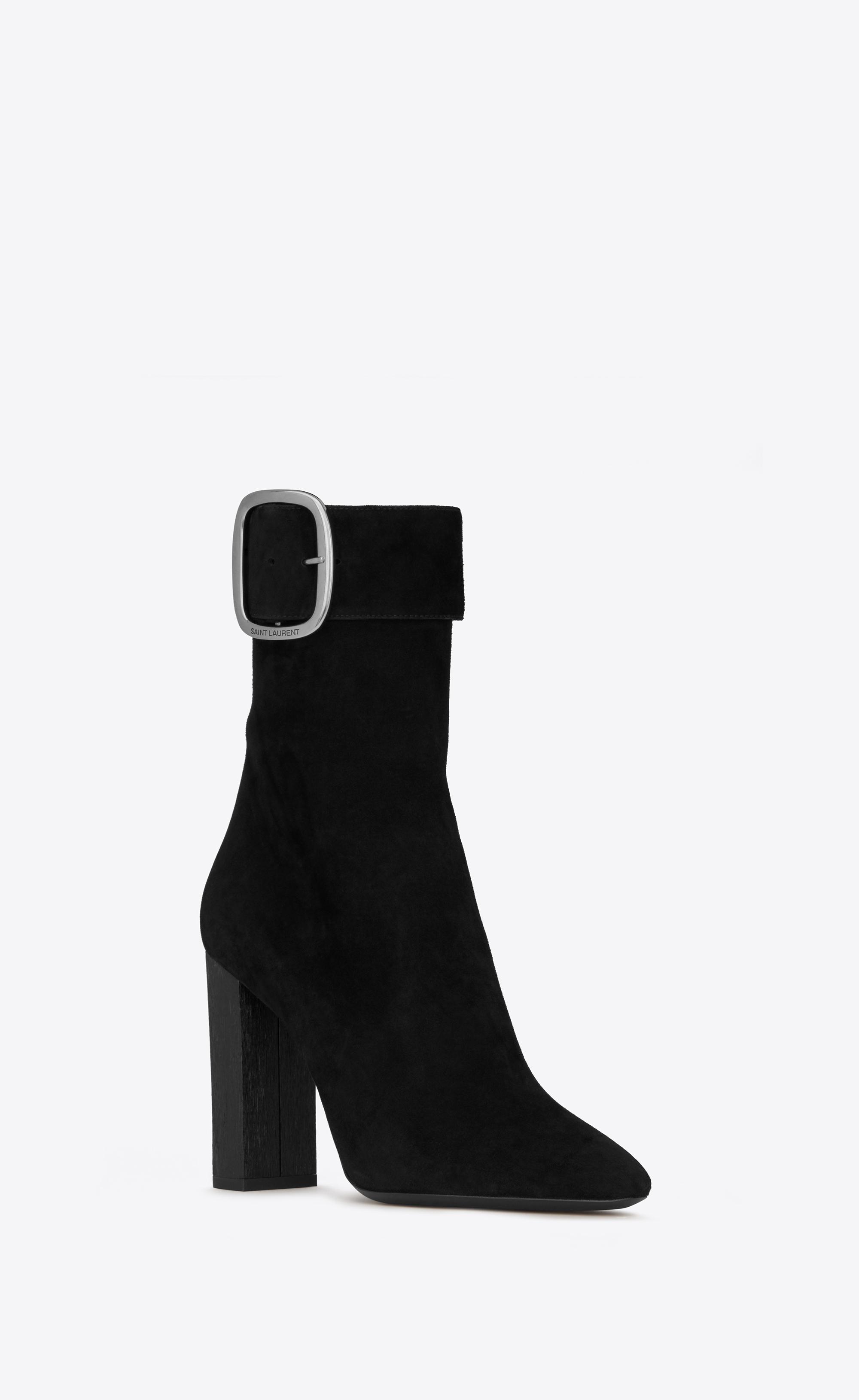 Saint Laurent Joplin 50 Suede Bootie in Black Lyst