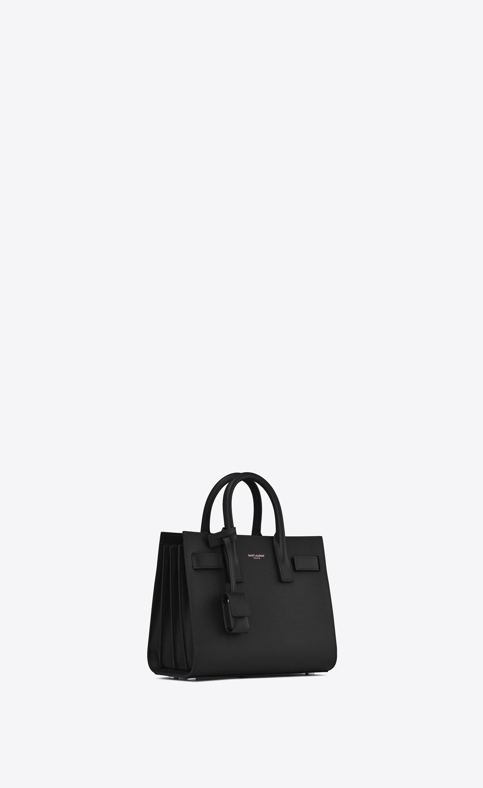 Saint Laurent Sac De Jour Nano En Cuir Grainé in Black