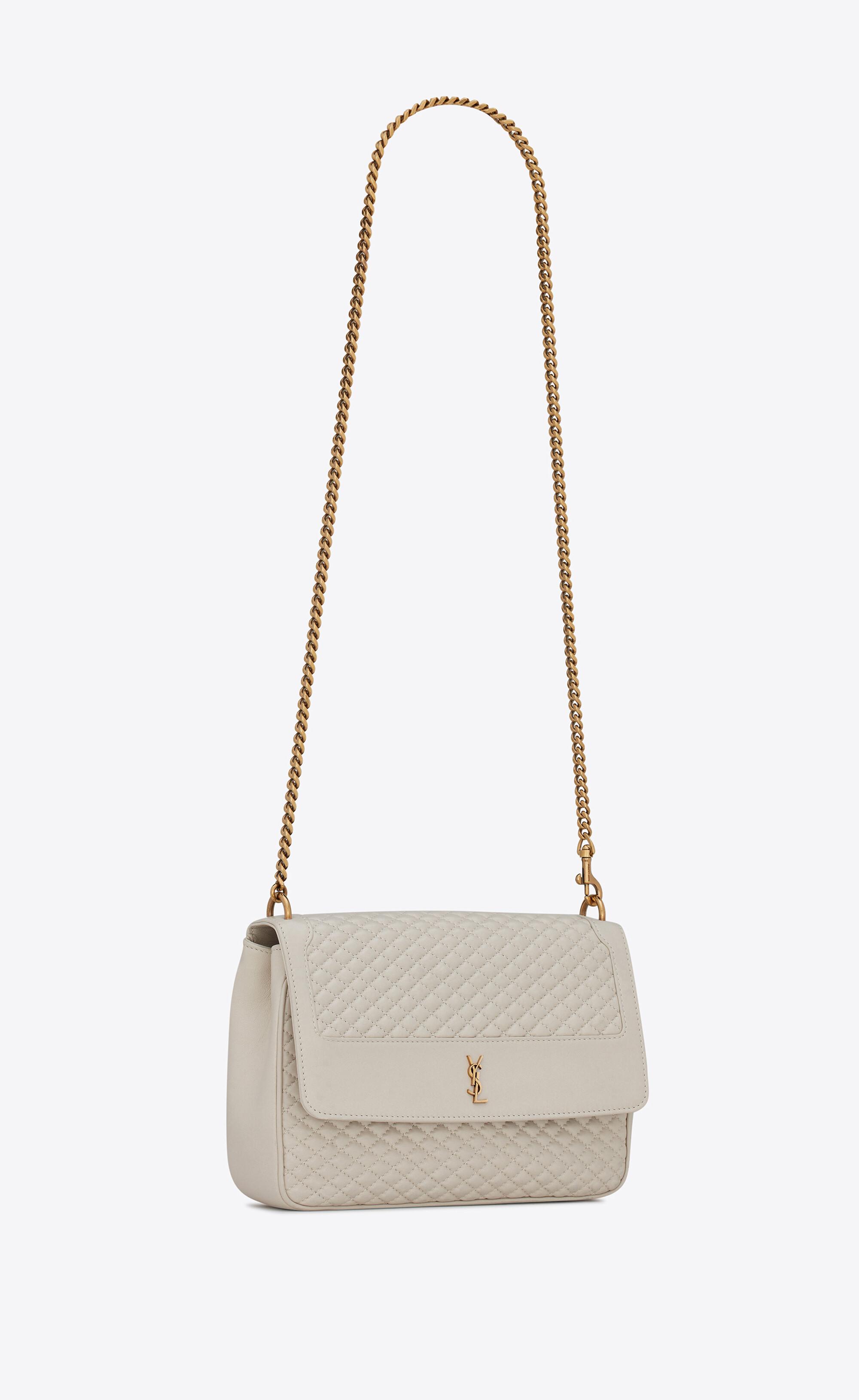 Saint Laurent Victoire Chain Bag In Quilted Lambskin