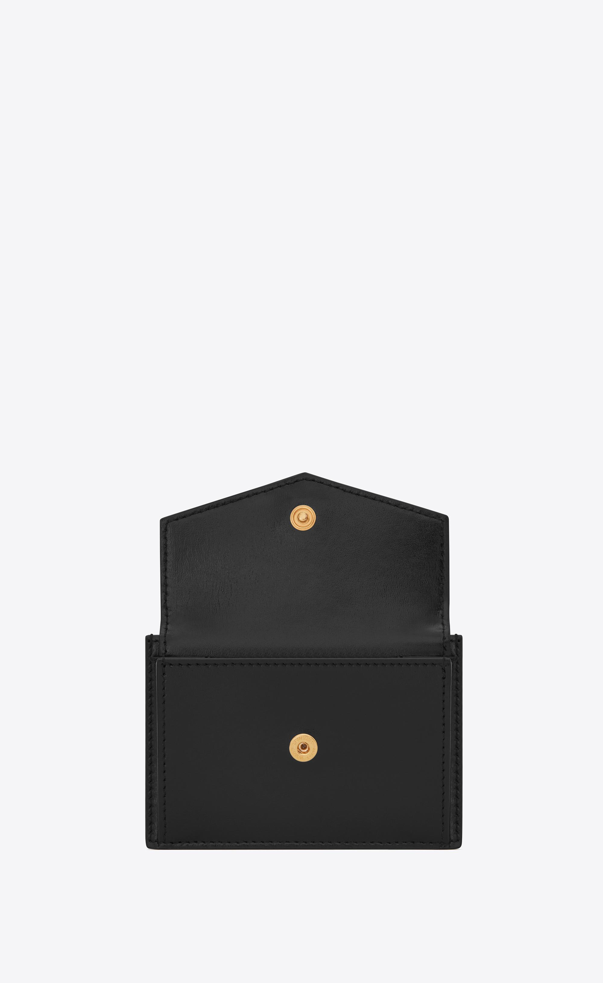 Saint Laurent Leather Uptown Card Case in Black | Lyst