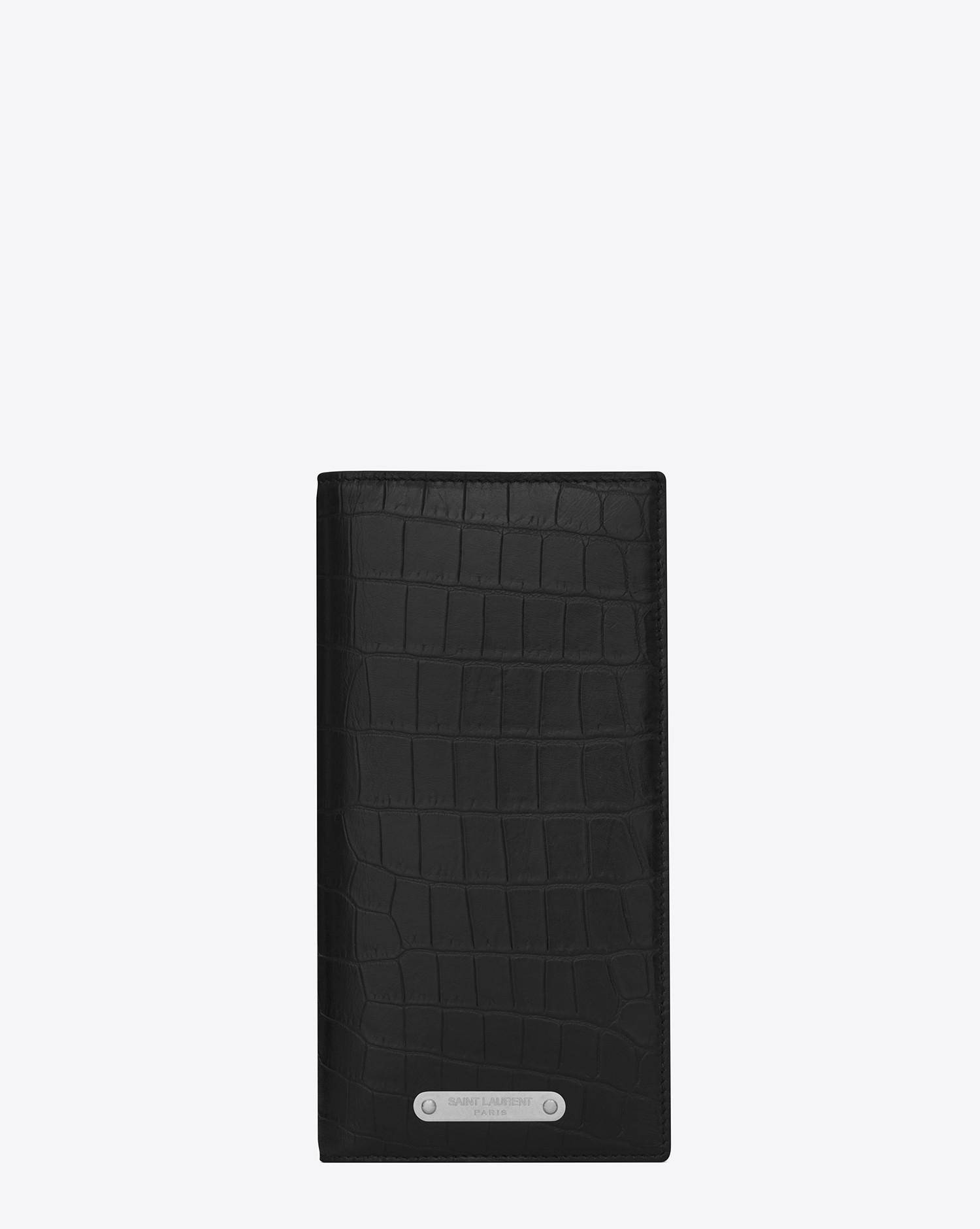 saint laurent wallet crocodile