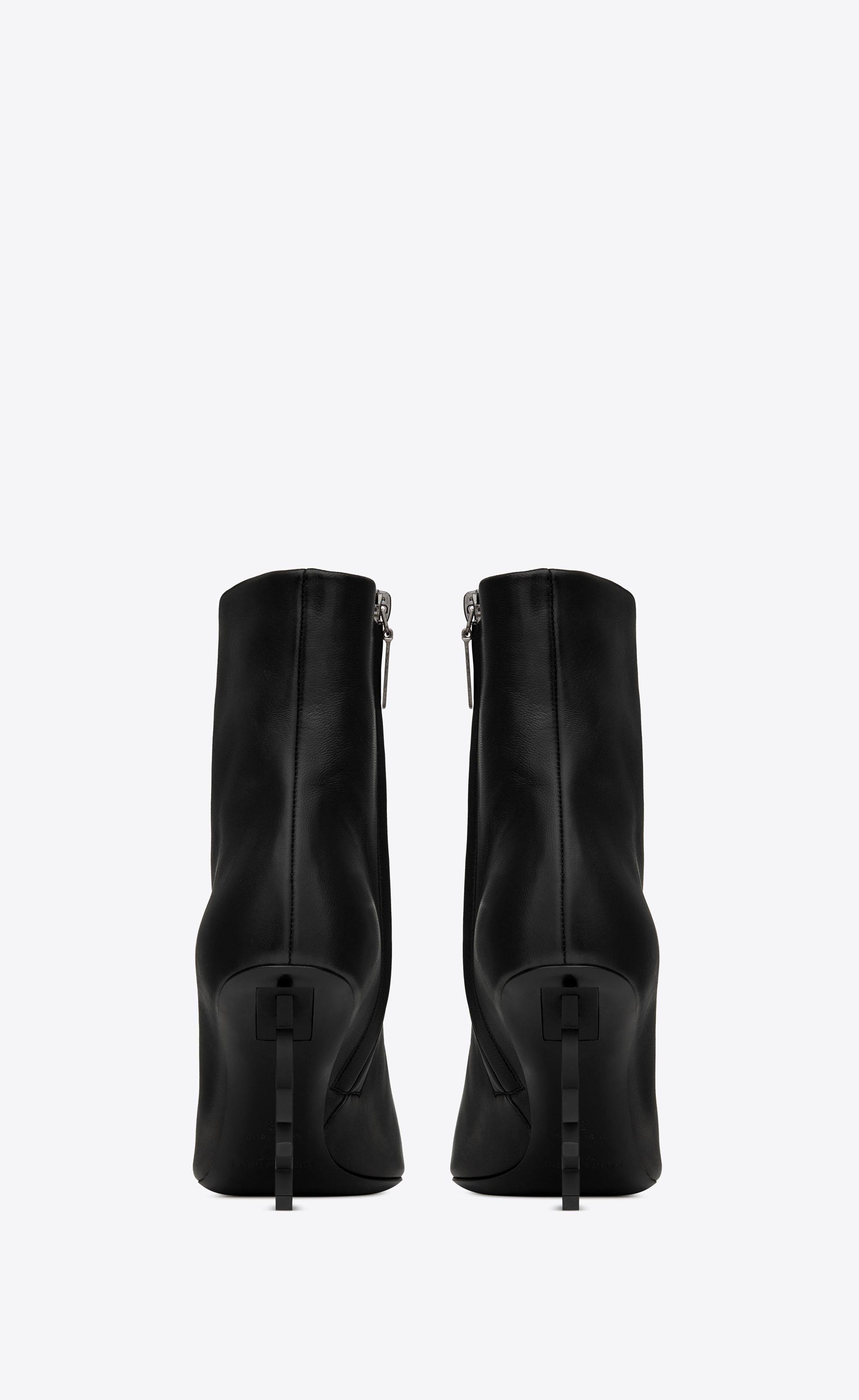 opyum ankle boots in leather with black heel