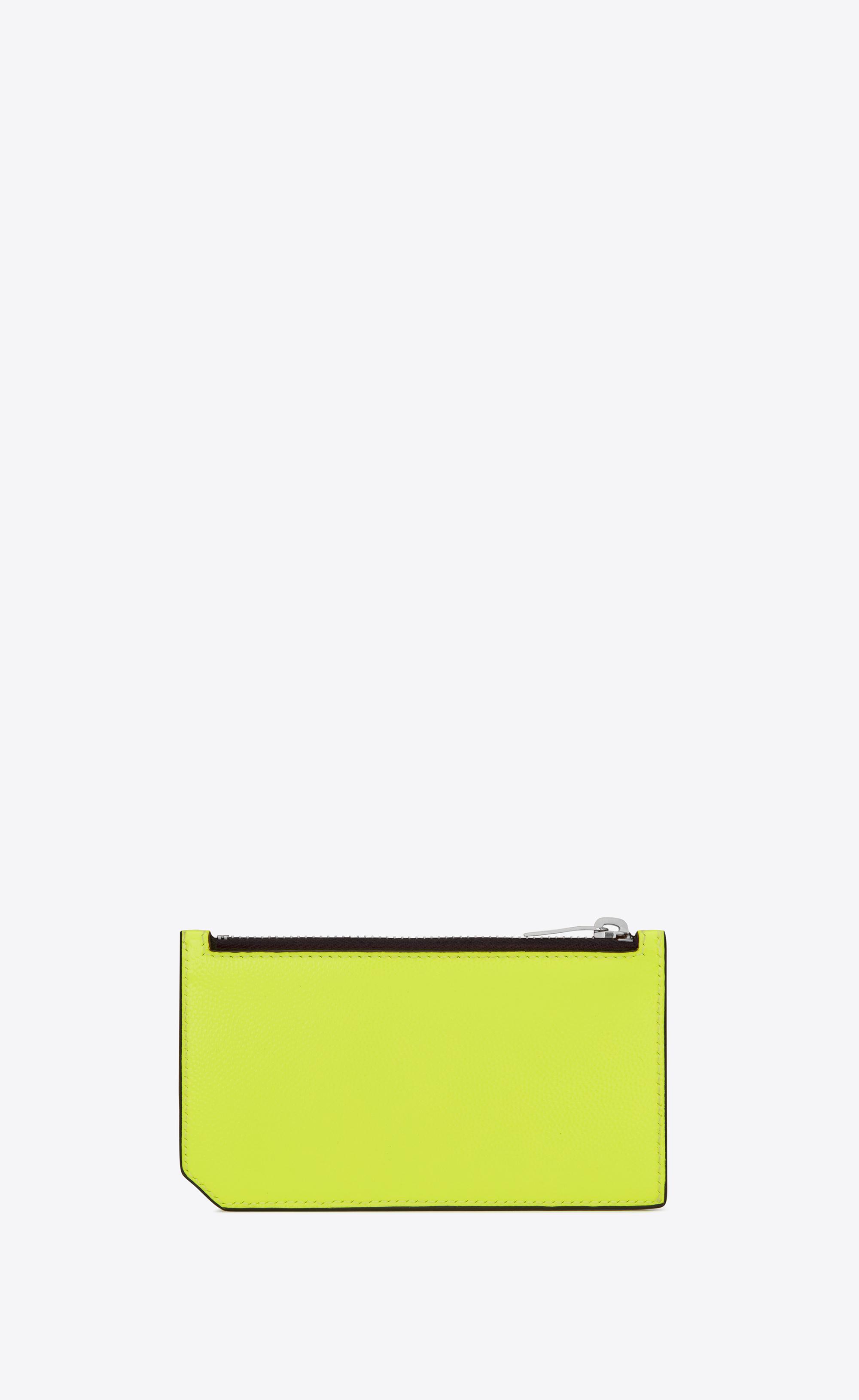 fragment zipped card case in grain de poudre embossed leather