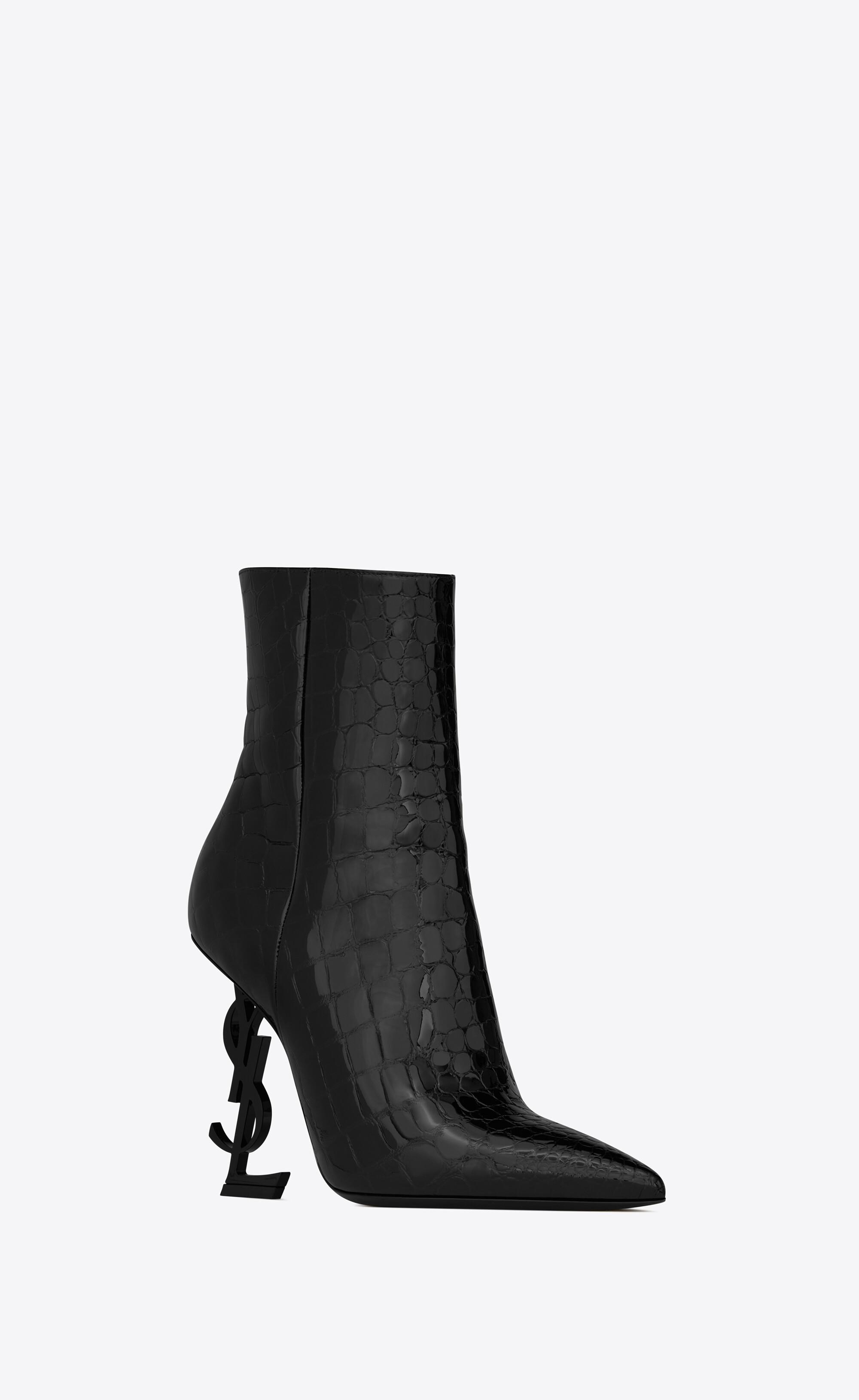 opyum ankle boots in leather with black heel