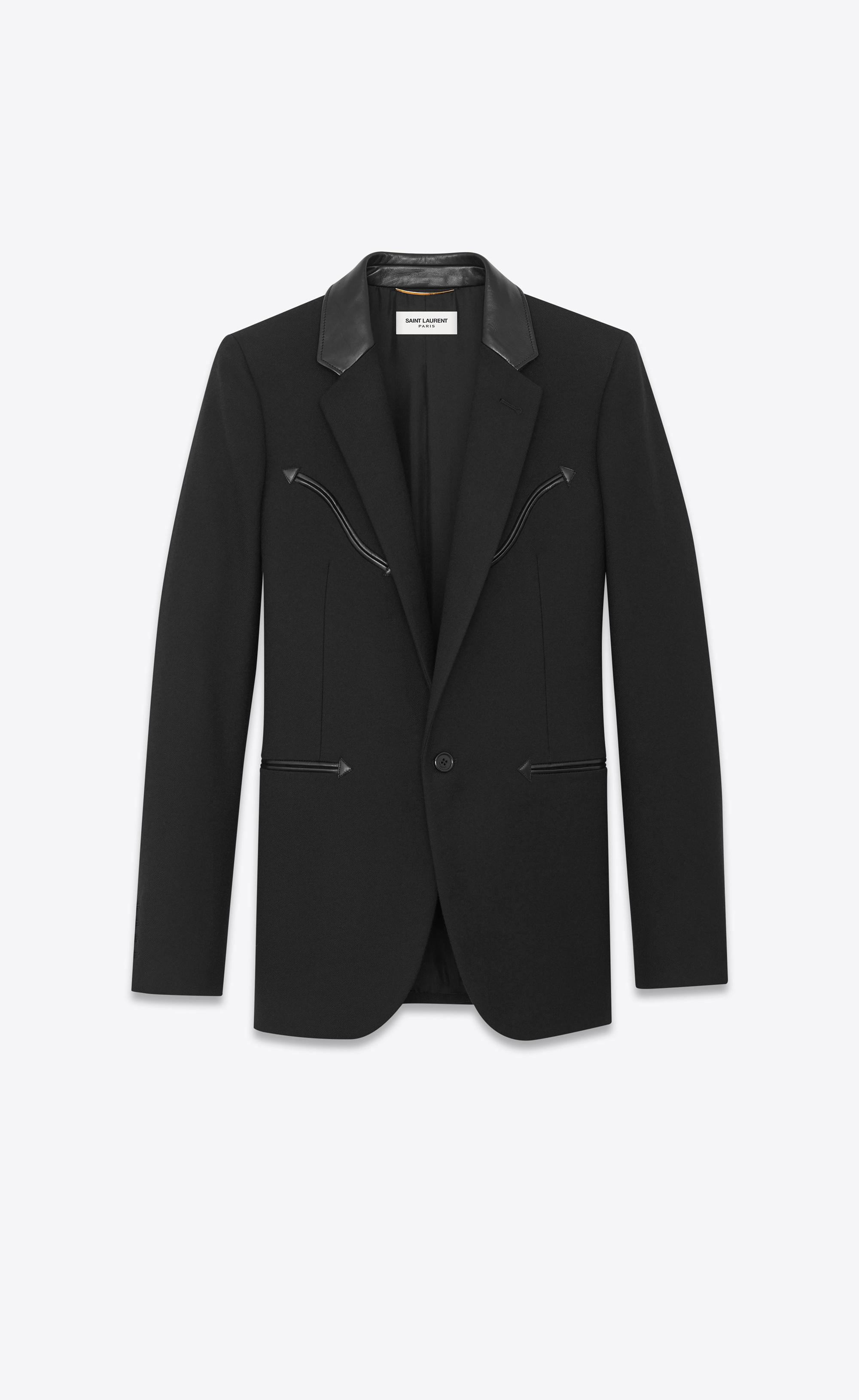 Saint Laurent Leather Collared Utility Jacket