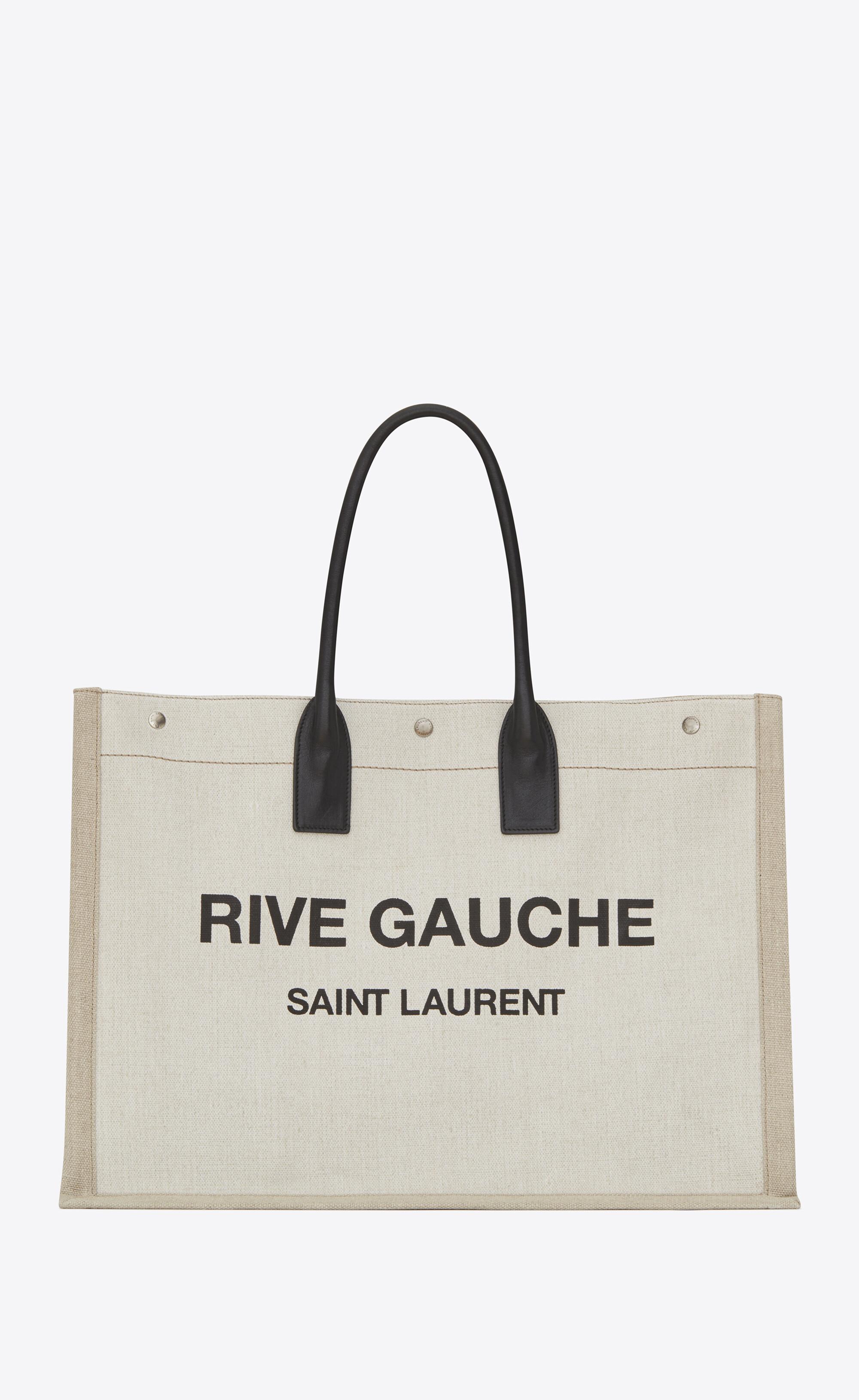 Shopping bag RIVE GAUCHE n/s in linoSaint Laurent in Tela di colore Bianco  | Lyst