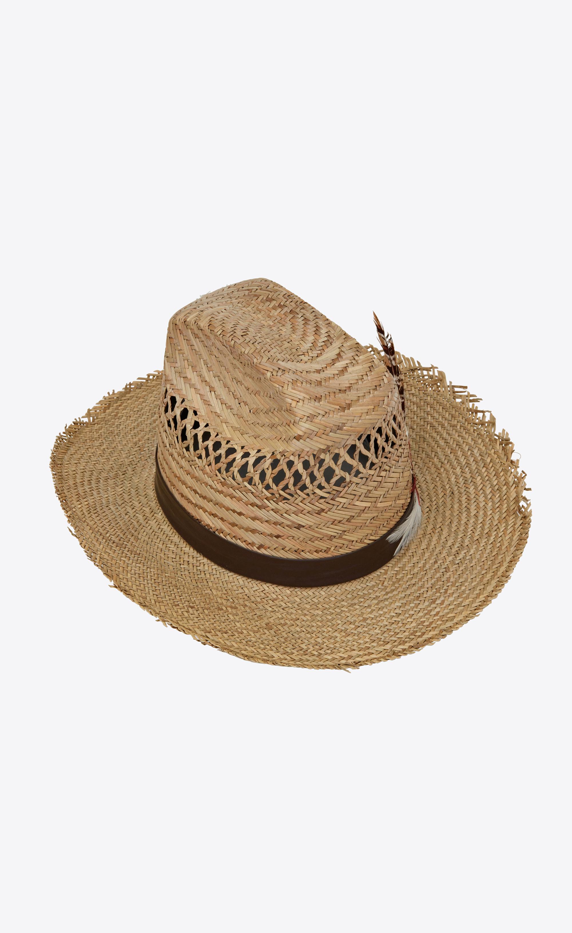 Saint Laurent Straw Cowboy Hat With 
