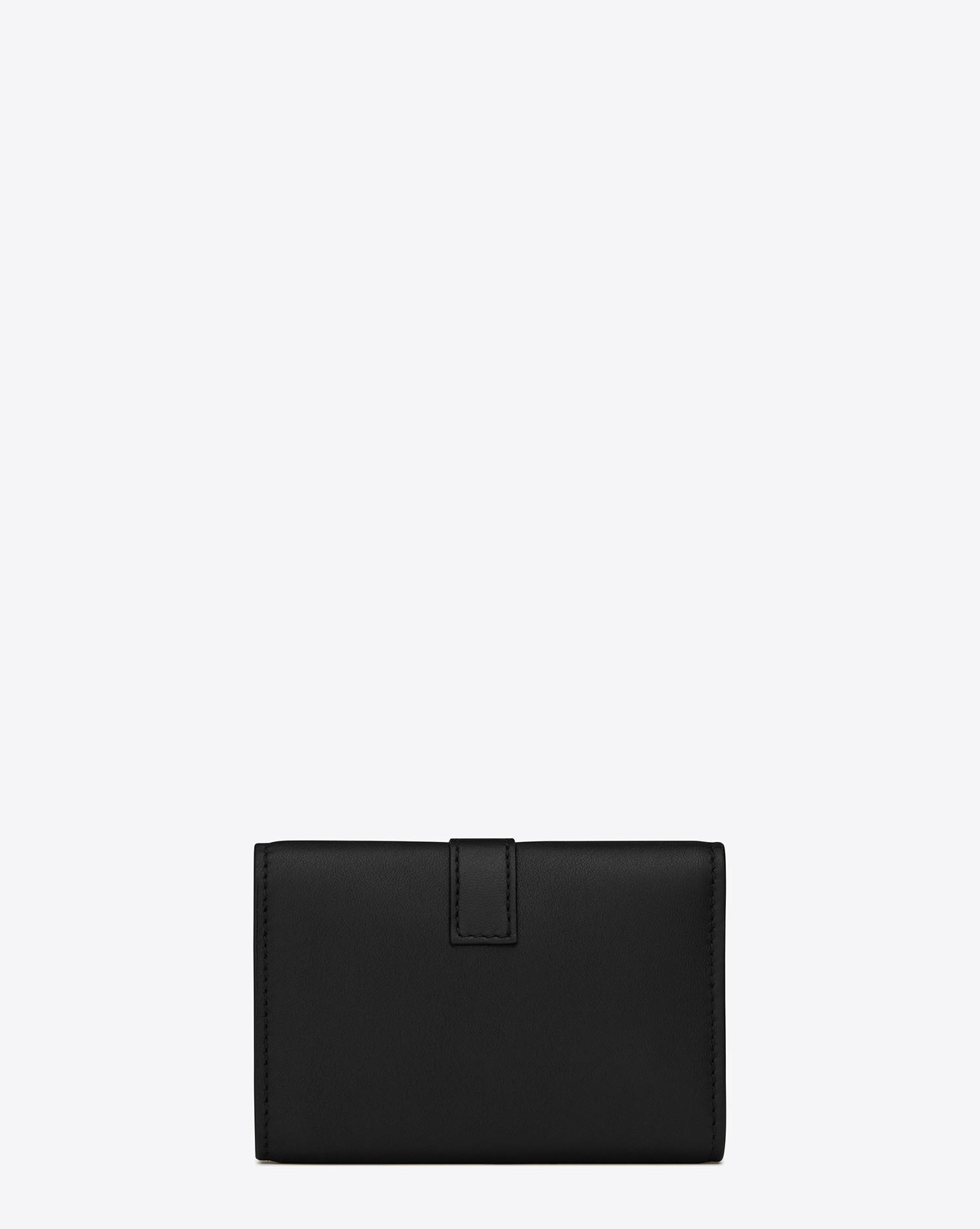 Saint Laurent Ysl Line Key Pouch In Smooth Leather in Black Lyst