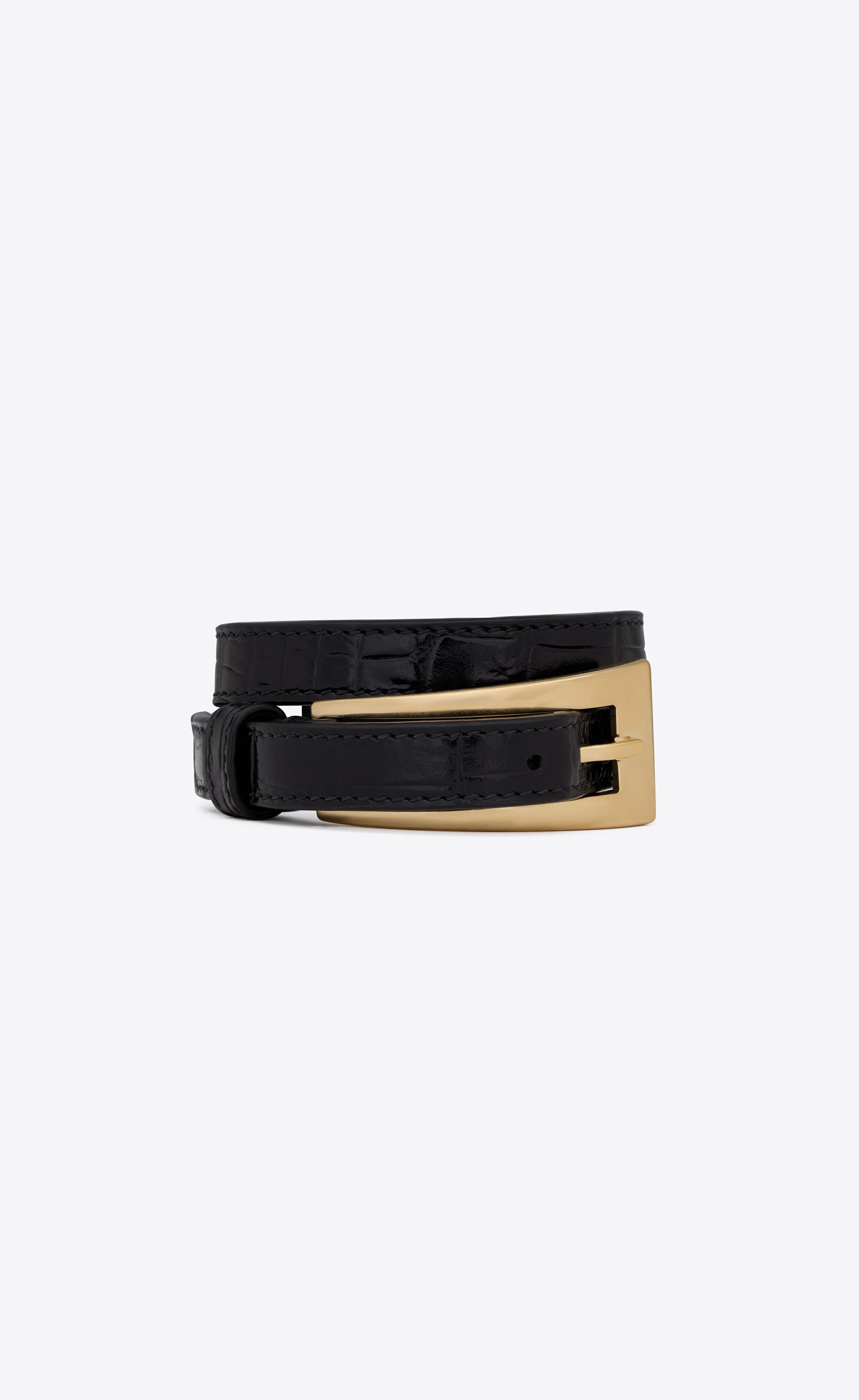 Saint Laurent Double-wrap Belt Bracelet in Black | Lyst