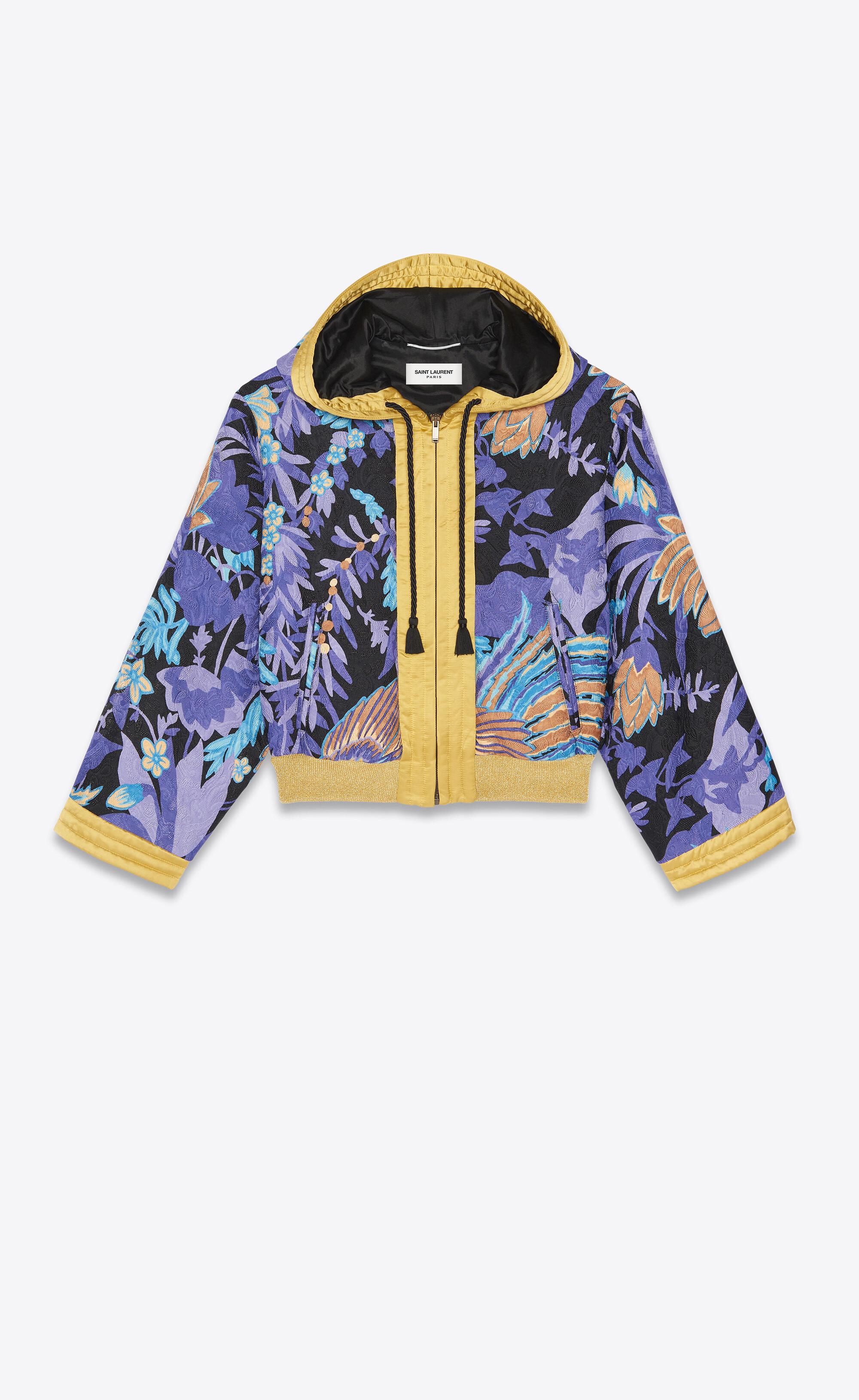 Saint Laurent Kimono Teddy Jacket in Blue for Men | Lyst