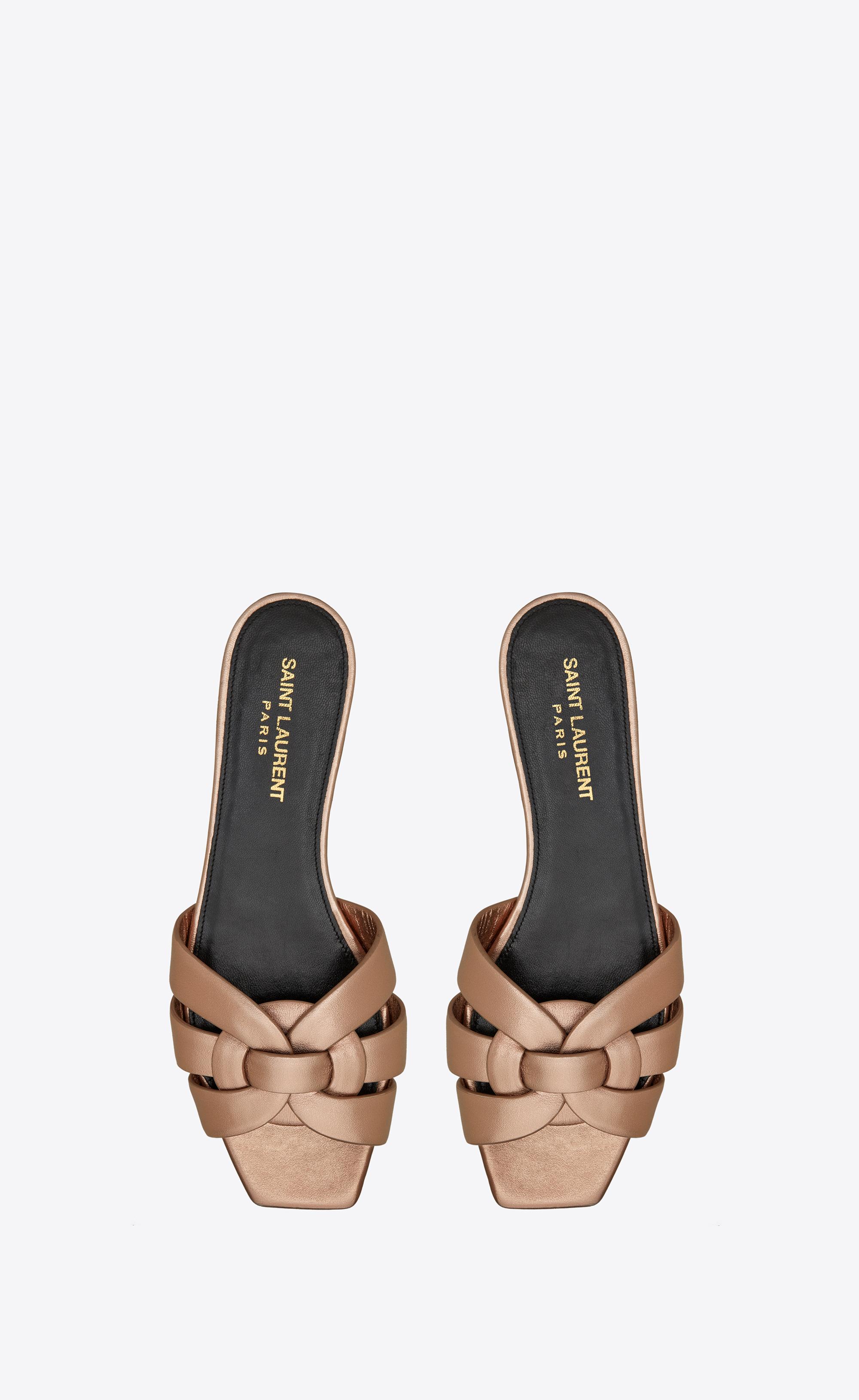 tribute mules in patent leather