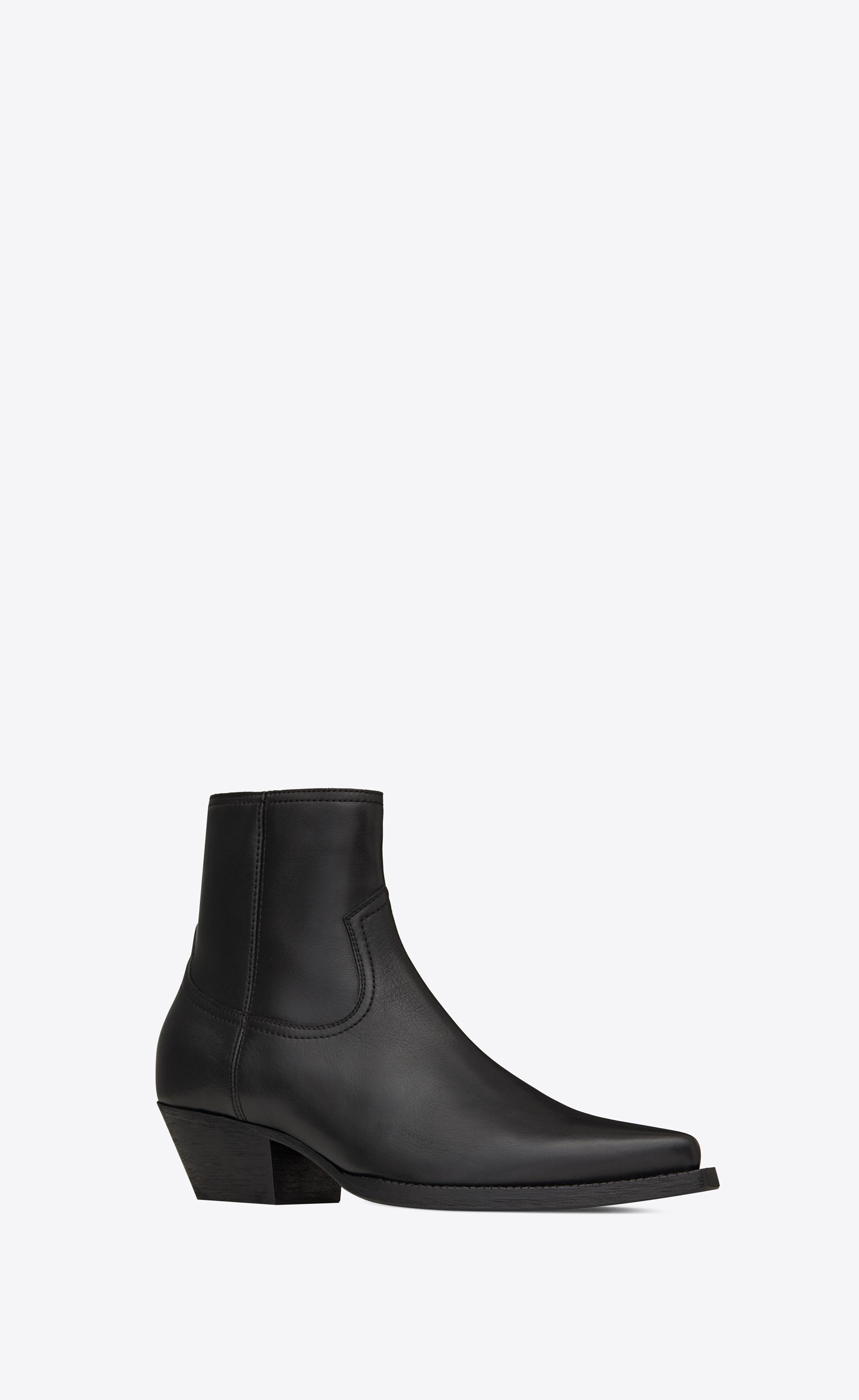 Saint Laurent Lukas Boots In Leather in Black for Men - Lyst