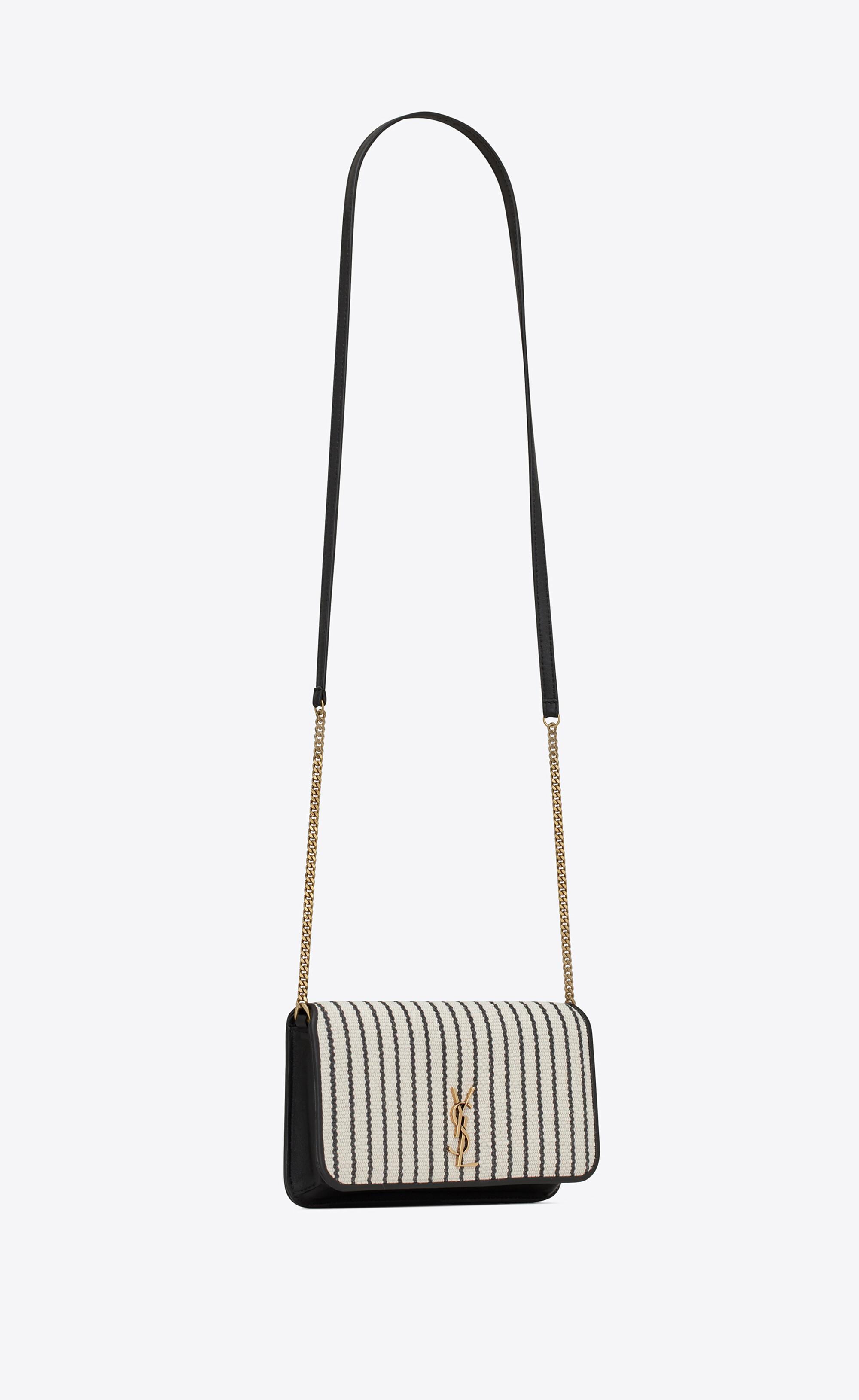 Le MONOGRAMME crossbody pouch in CASSANDRE canvas and smooth leather, Saint Laurent