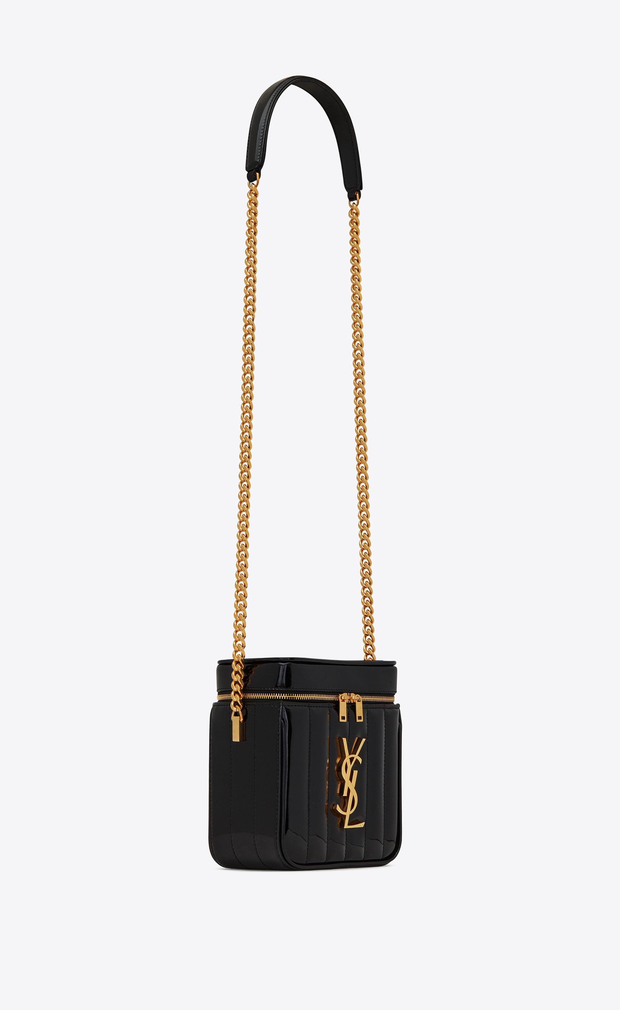 Saint Laurent Leather Vicky Vanity in Black | Lyst