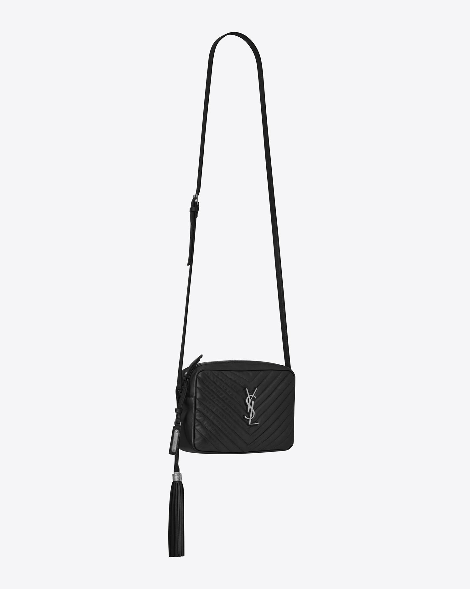 Saint Laurent Lou Small Matelassé Leather Camera Shoulder Bag in Black - Lyst
