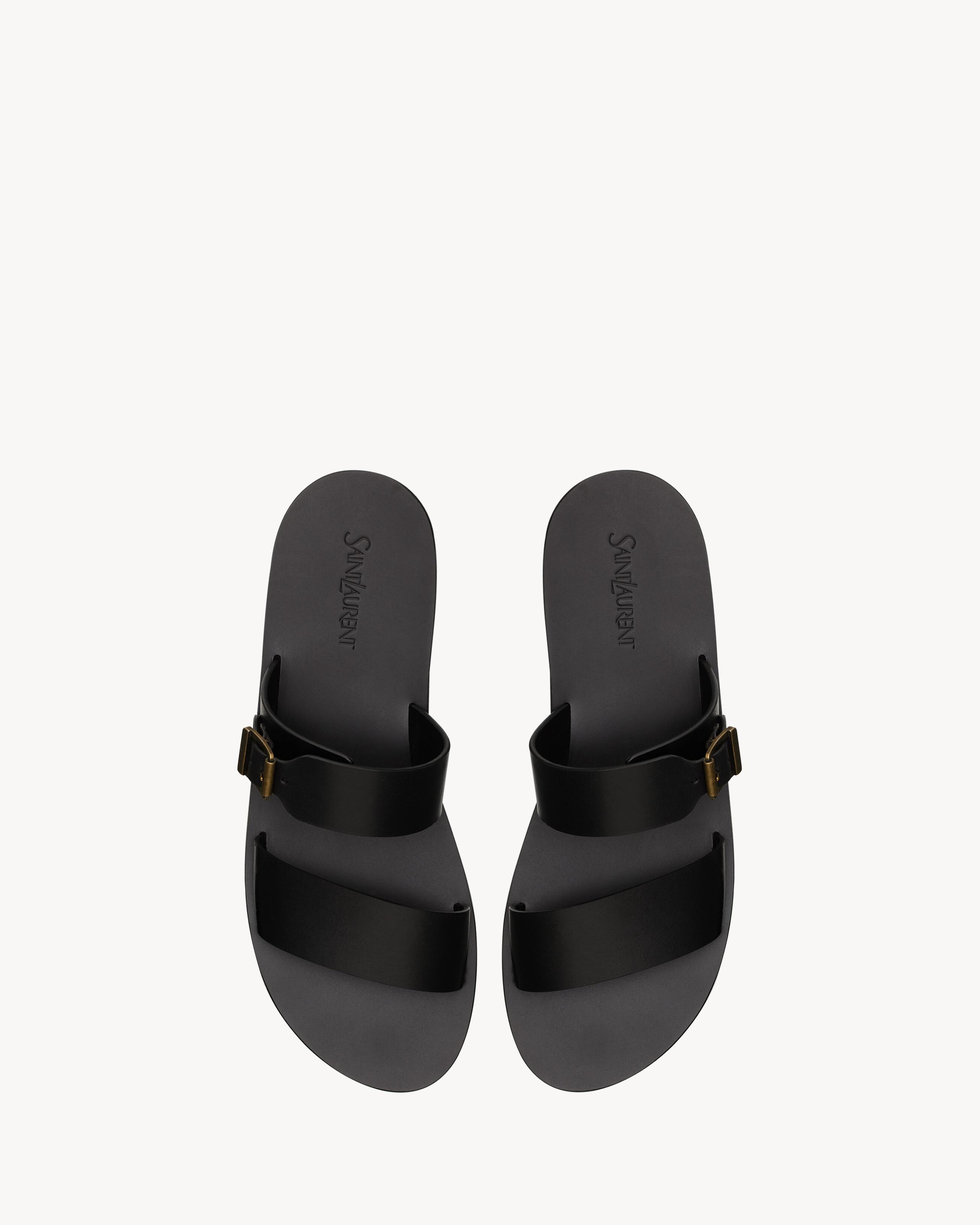 SAINT LAURENT ◆ カルヴァー スライド サンダル CULVER slides in smooth leather | Saint Laurent | YSL US
