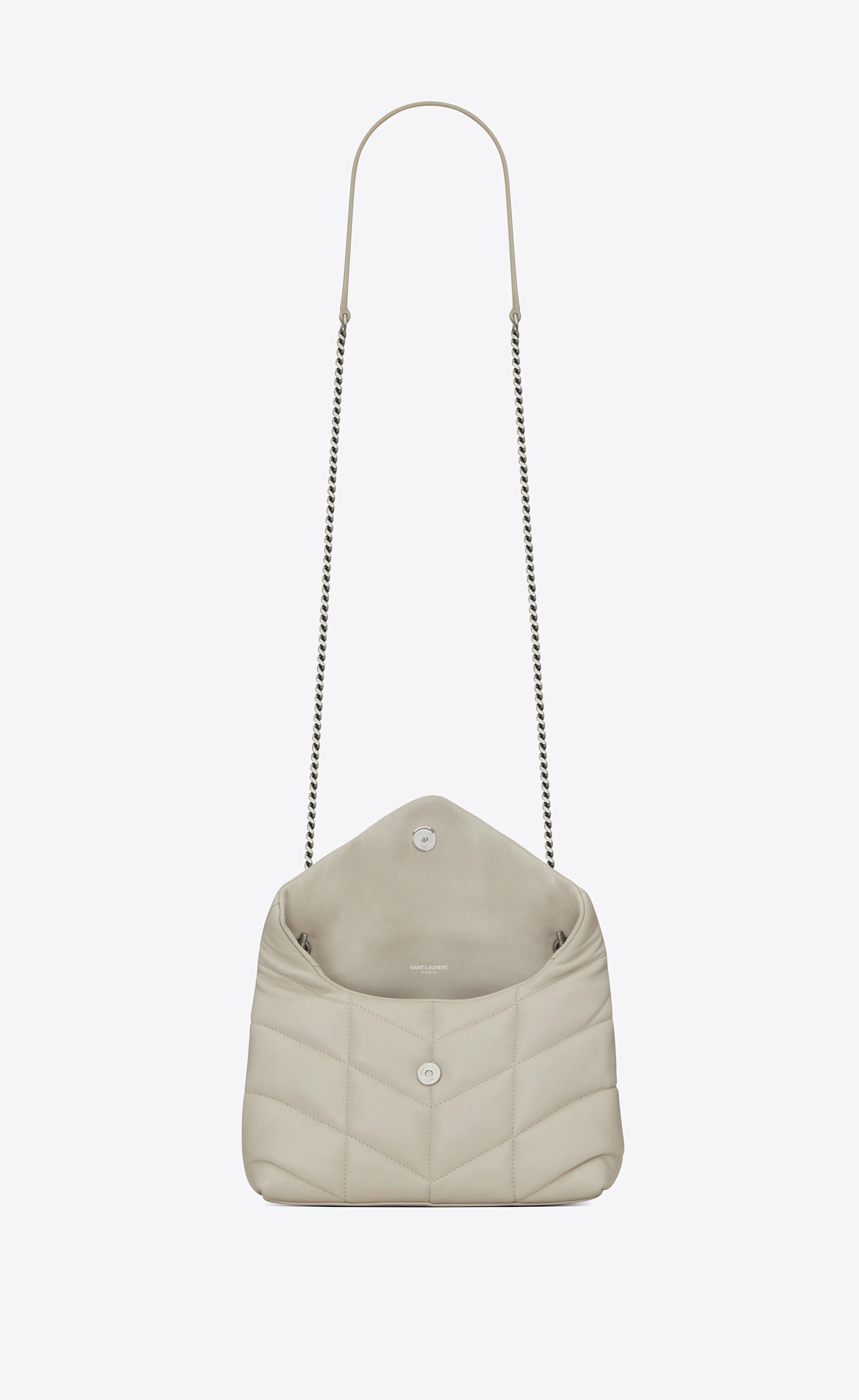 Saint Laurent Loulou Puffer Mini Bag In Quilted Lambskin in White | Lyst