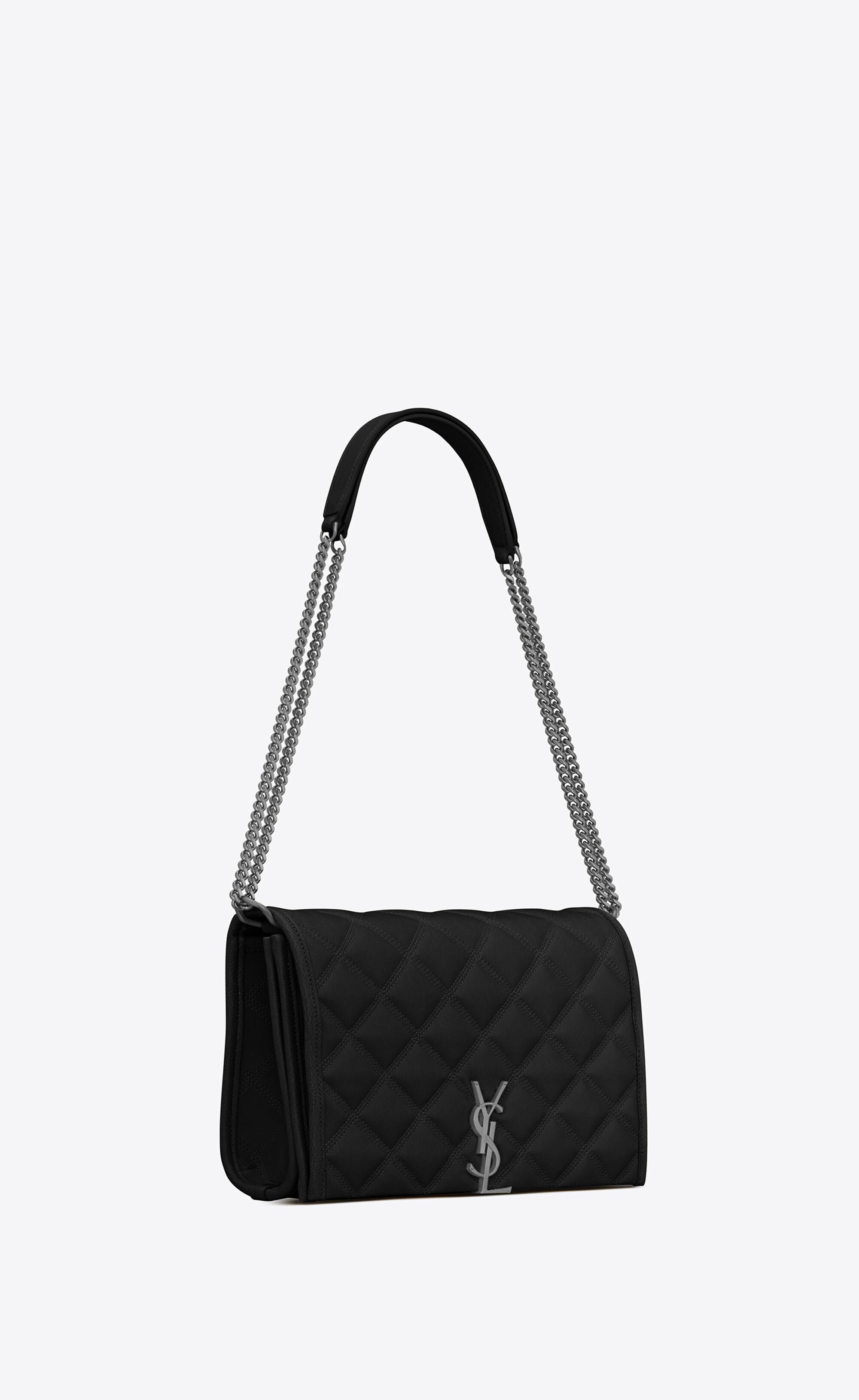 Saint Laurent Becky Mini Chain Bag In Carré-quilted Lambskin in Black | Lyst