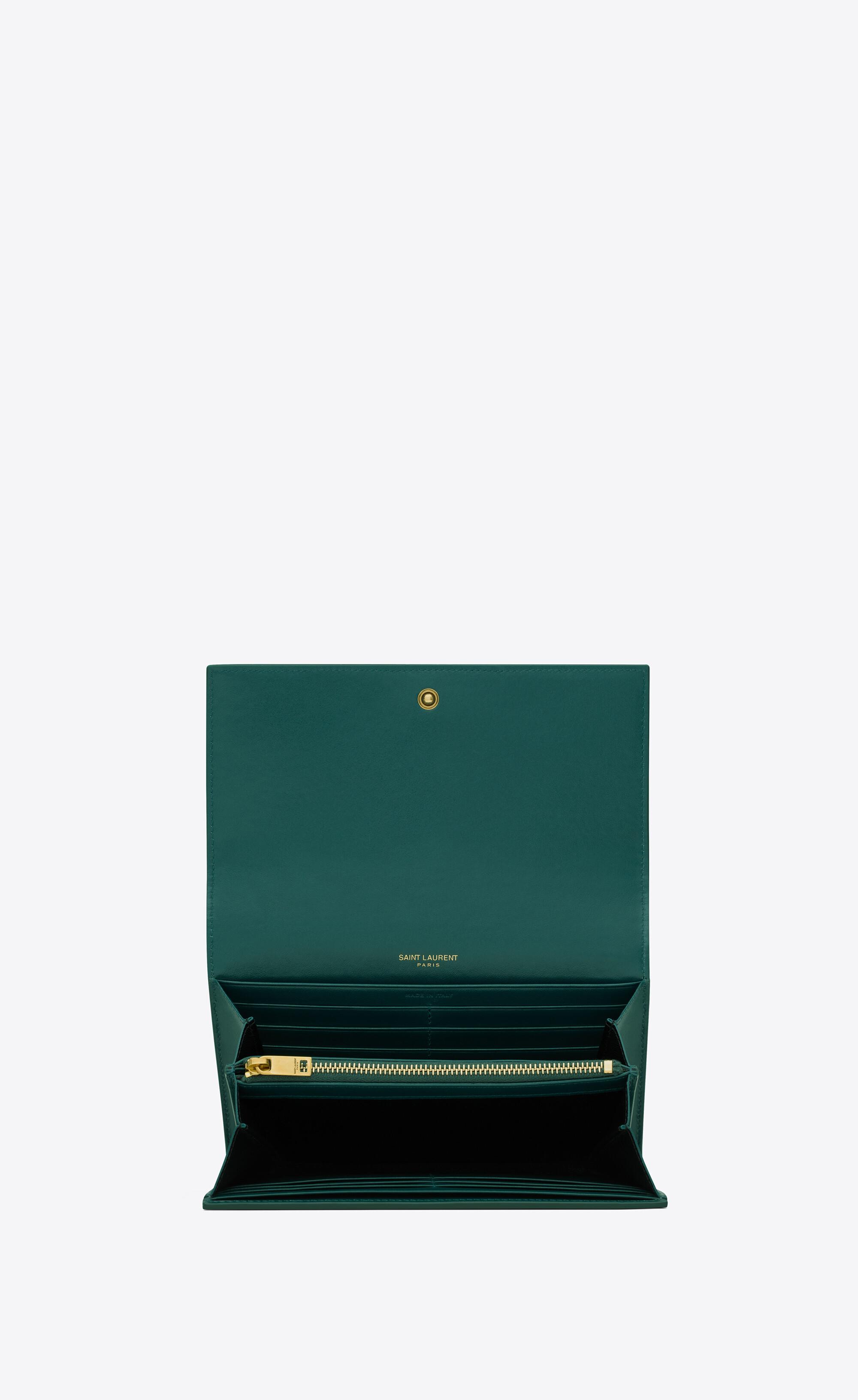 CASSANDRE card case in crocodile-embossed shiny leather, Saint Laurent