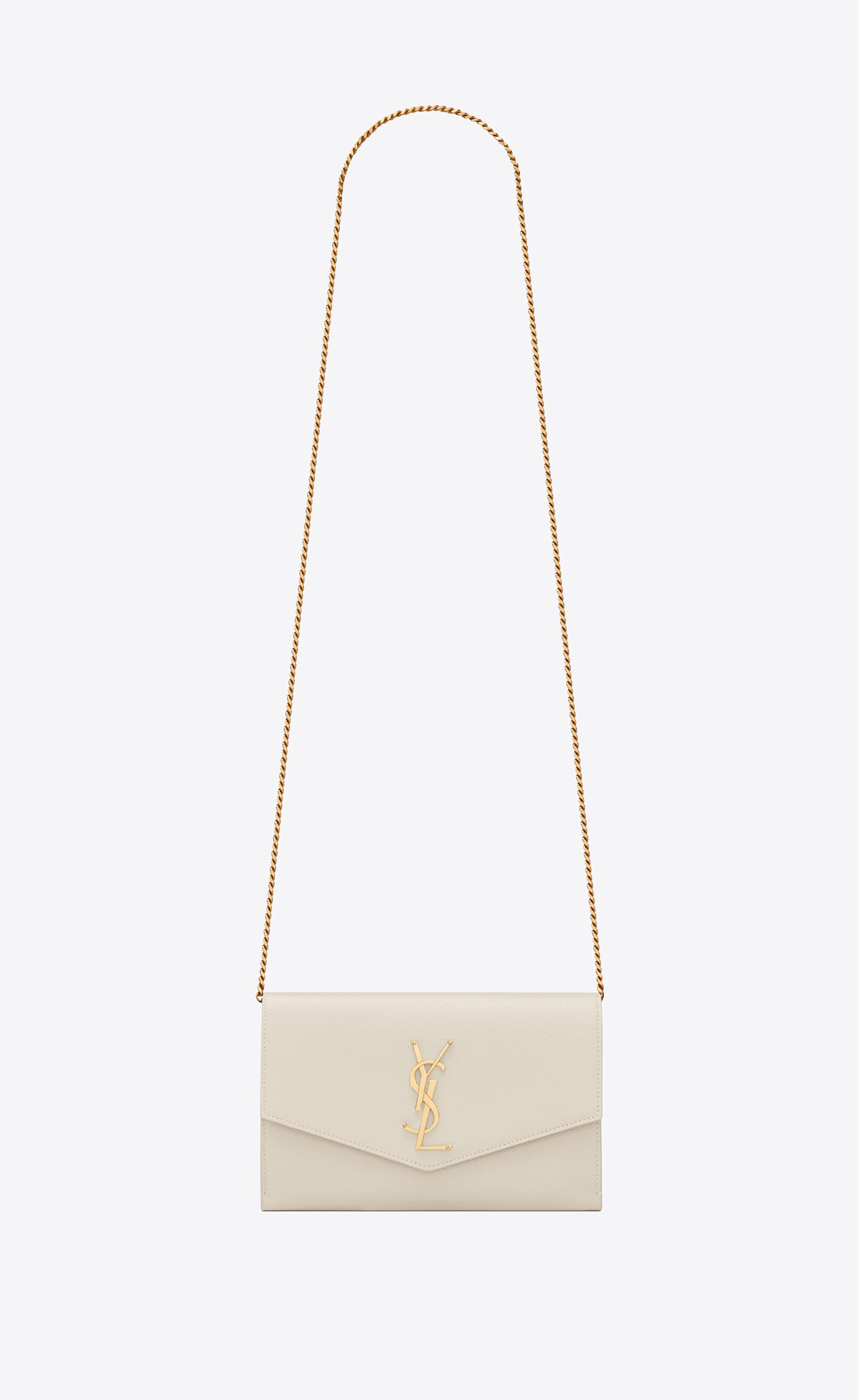 ENVELOPE CHAIN WALLET in MIX MATELASSÉ grain de poudre embossed leather, Saint  Laurent