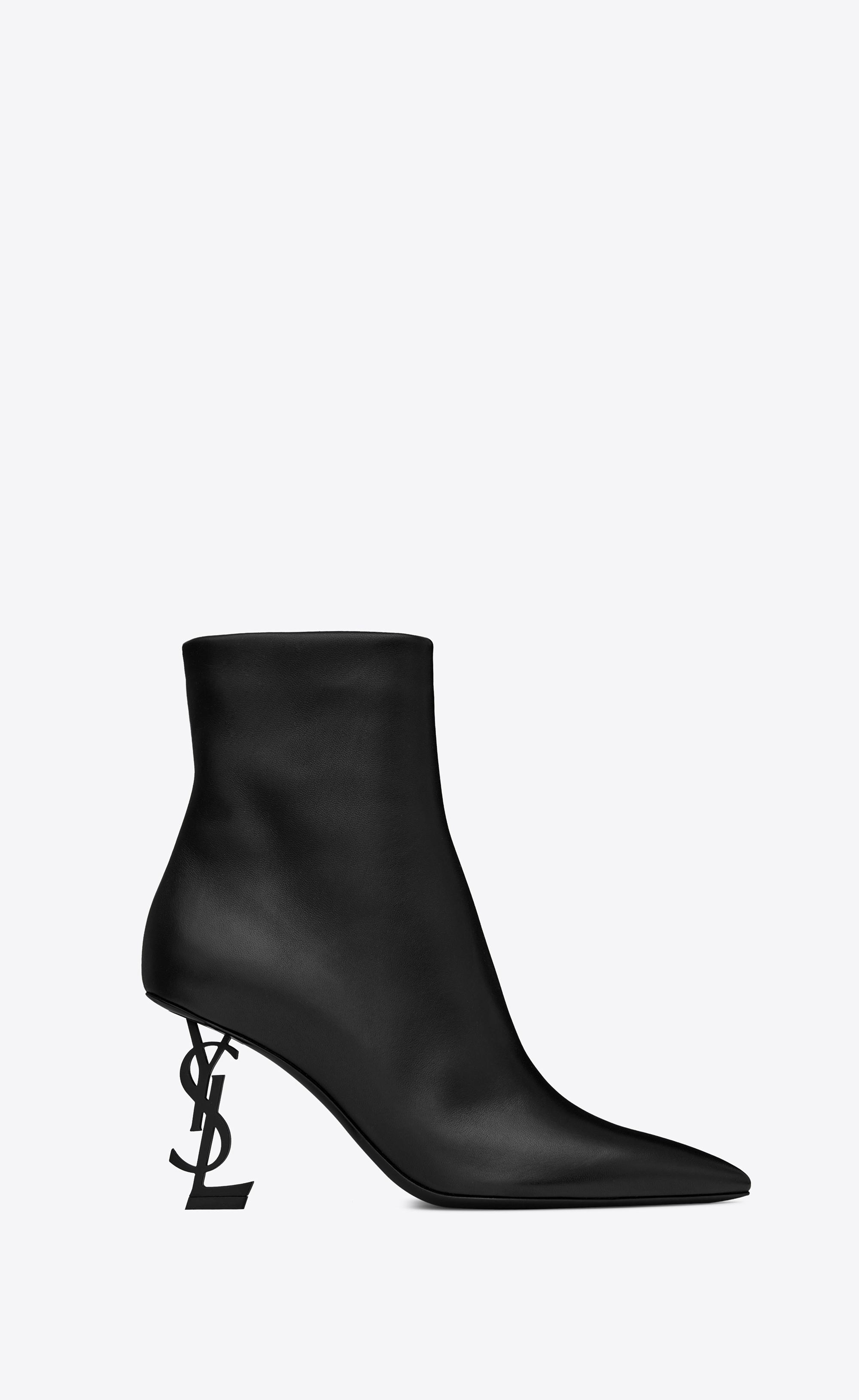 opyum ankle boots in leather with black heel