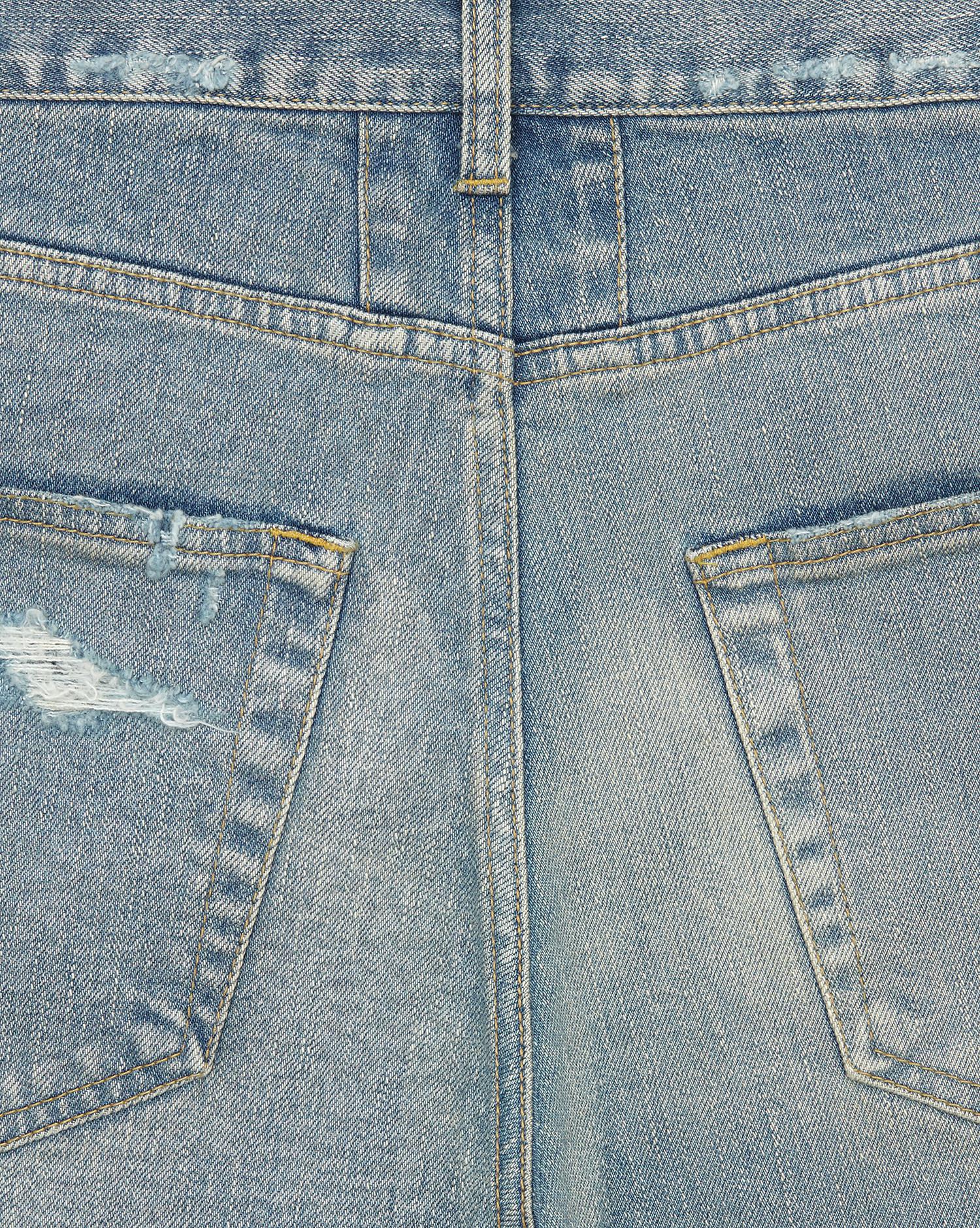 original low waisted destroyed skinny jean in dirty original blue trash denim