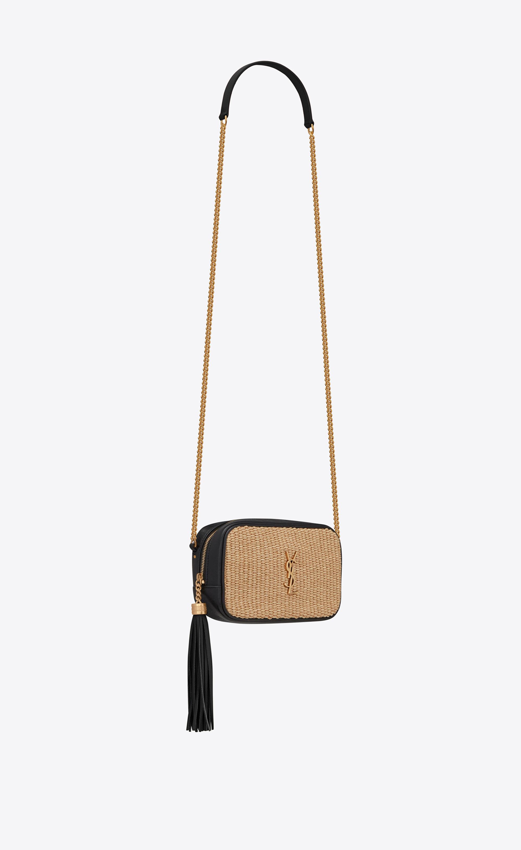 Saint Laurent Lou Camera Bag Woven Raffia Small at 1stDibs