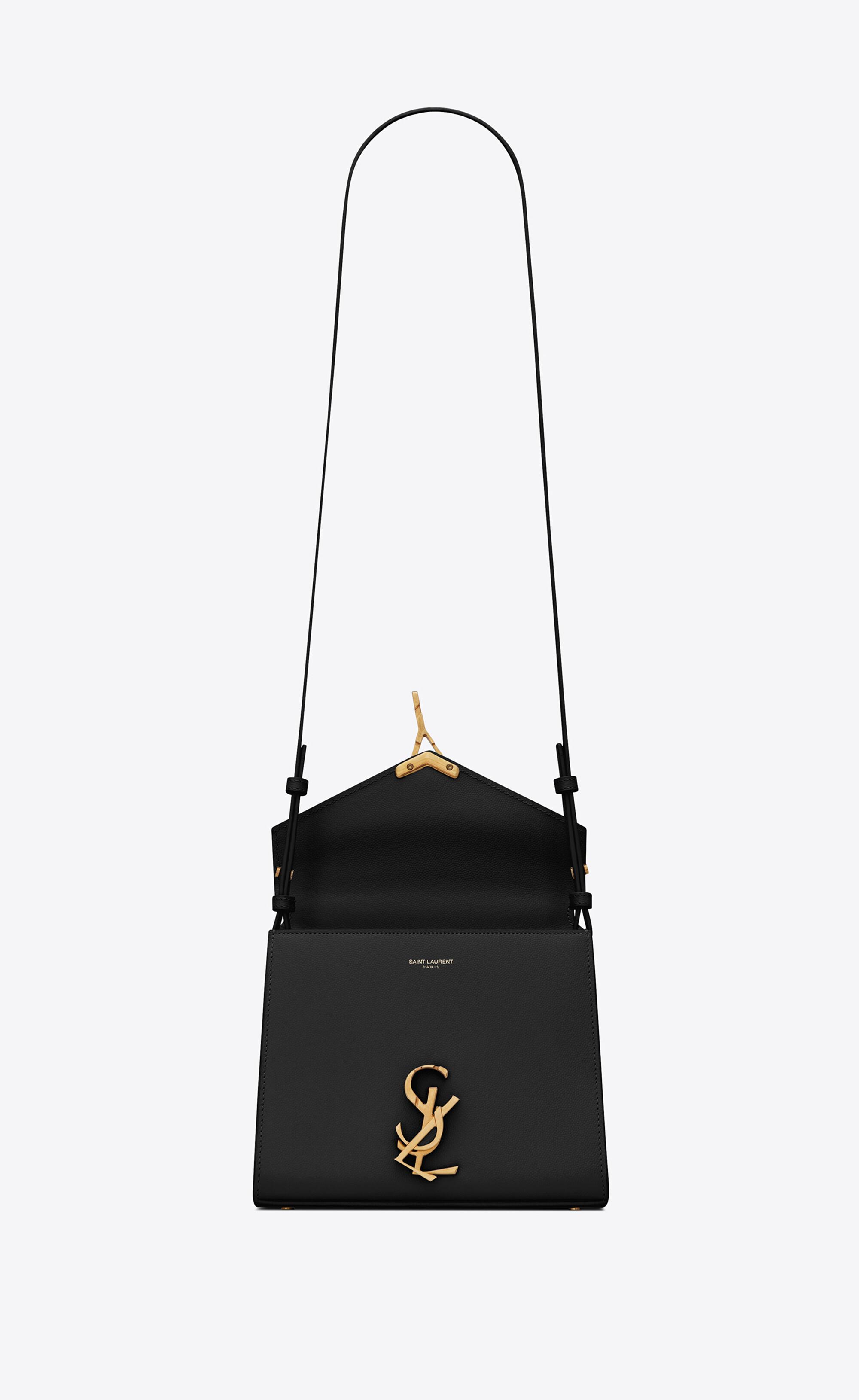 Saint Laurent Leather Cassandra Mini Top Handle Bag in Black | Lyst