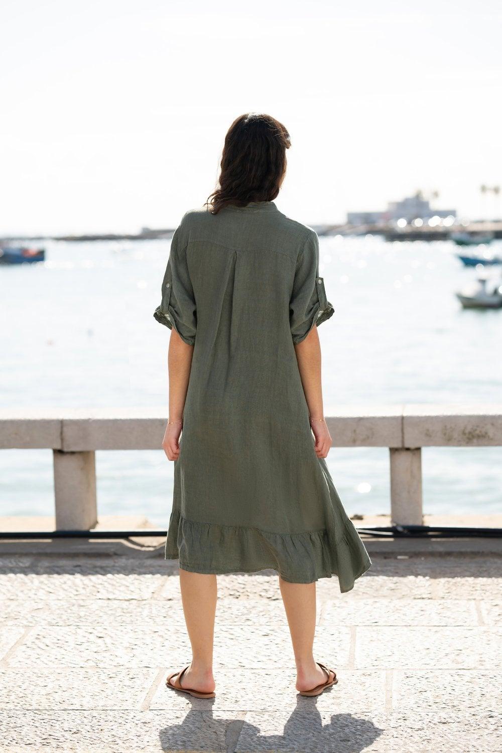 Khaki shirt dress uk online