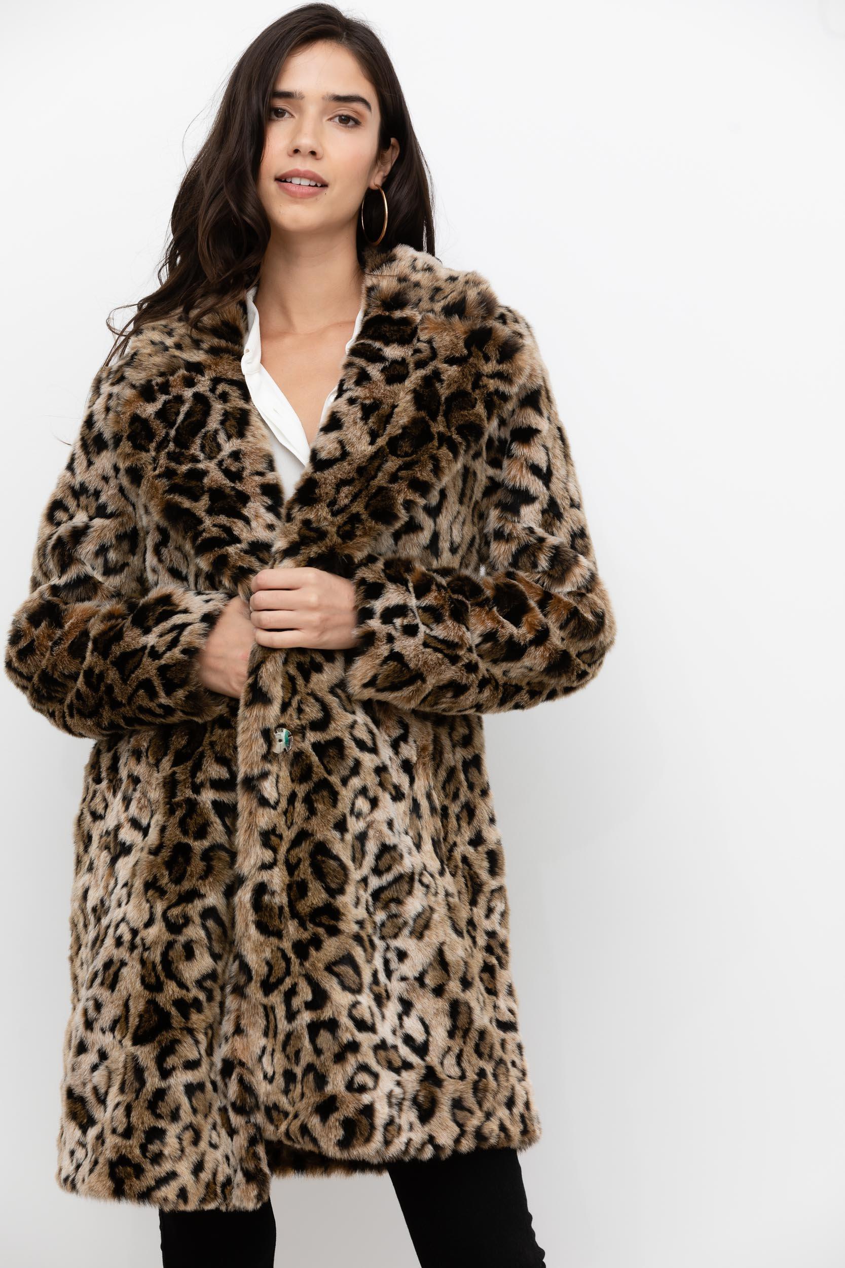 Yumi Kim Womens Textured Night Out Faux Fur Coat