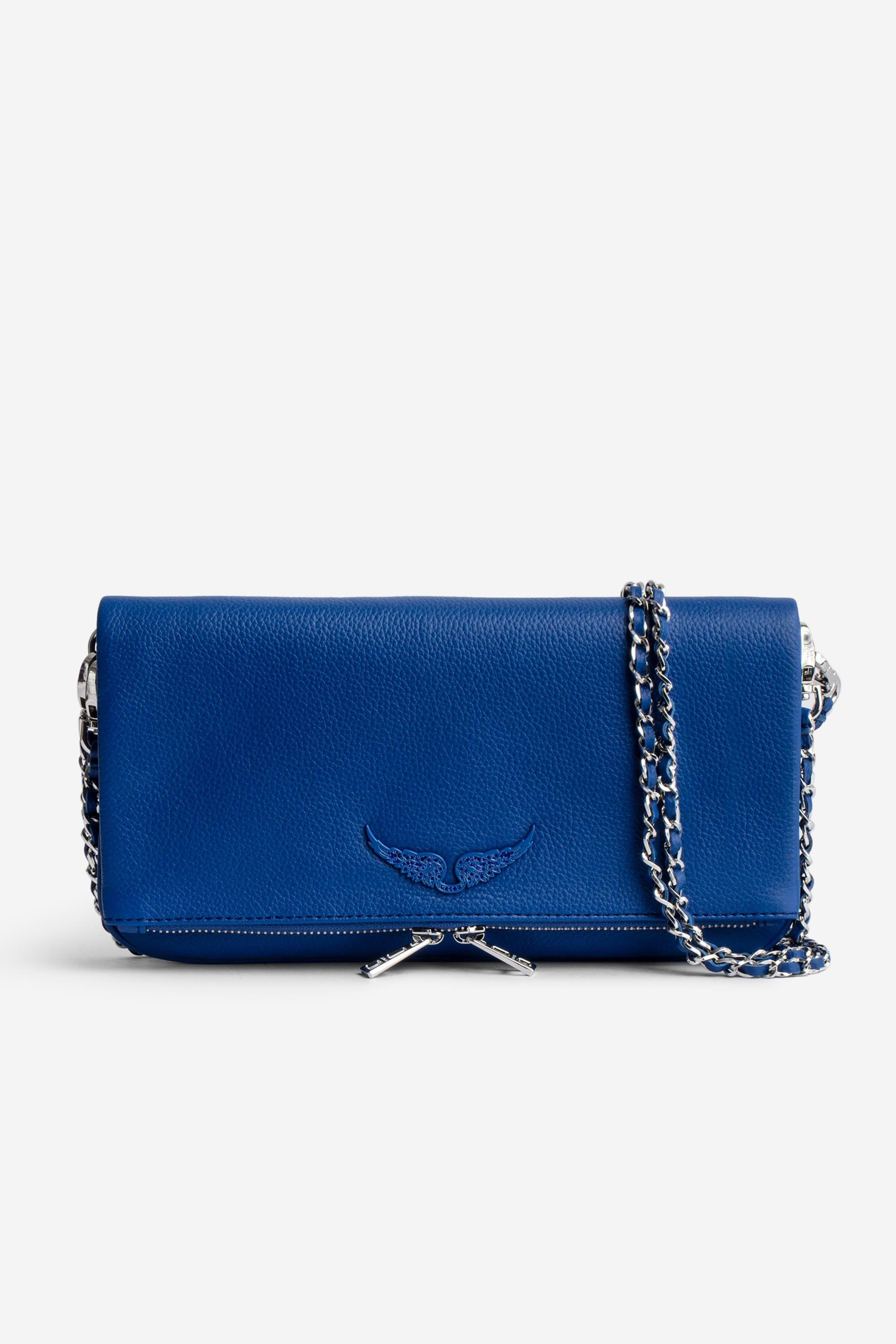Zadig & Voltaire Rock Savage Leather Clutch Bag in Blue