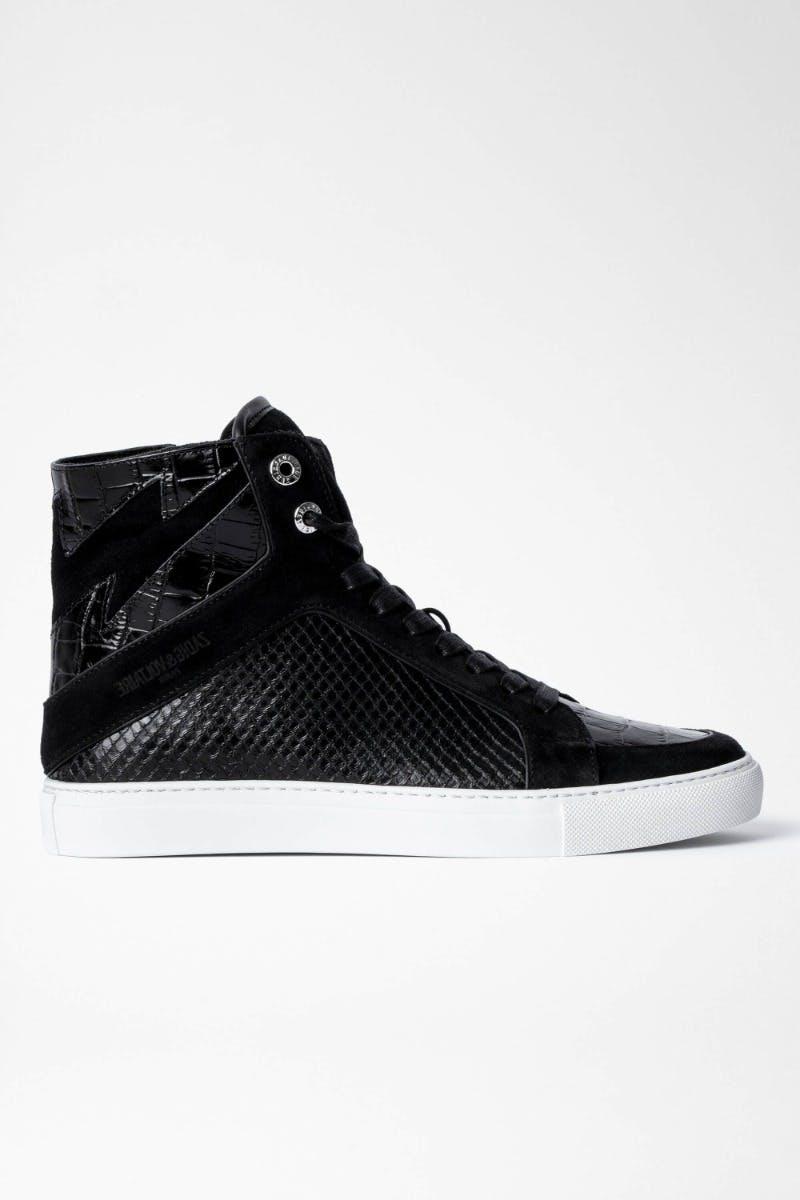 Zadig & Voltaire Zv1747 High Flash Keith Sneakers Leather in Black | Lyst