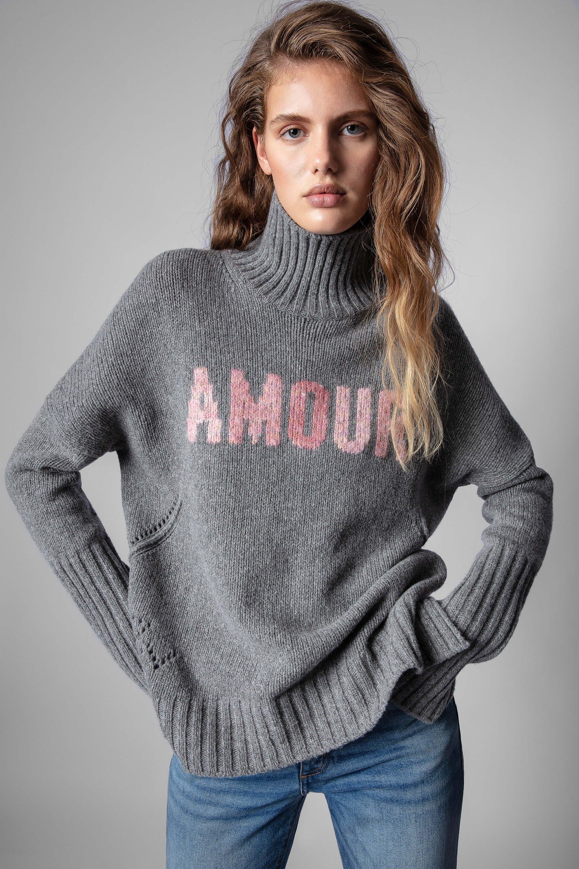 Zadig & Voltaire Alma Amour Sweater in Gray | Lyst