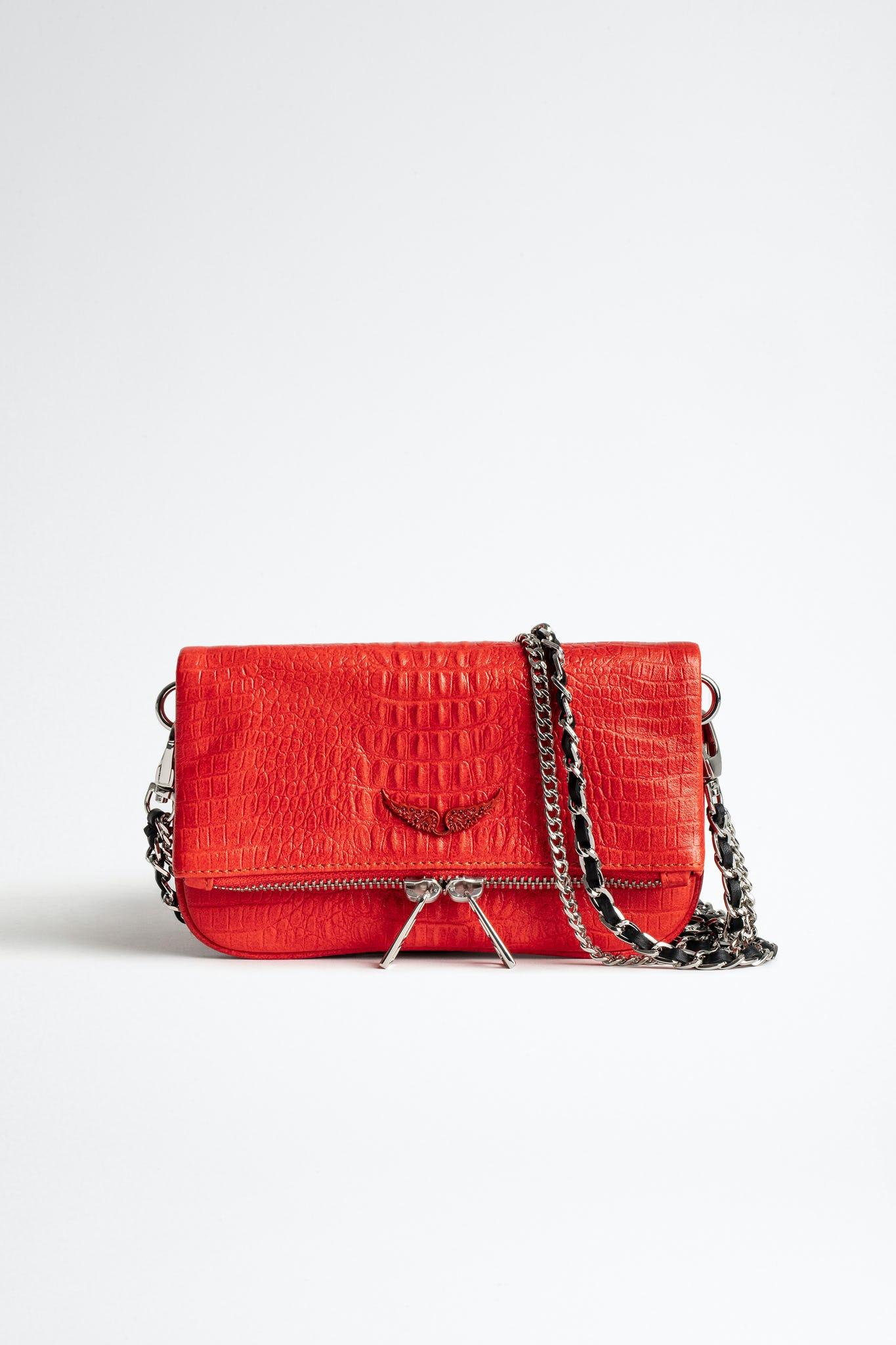 Bolso de mano Rock Nano Embossed Tiny Croco Zadig Voltaire de
