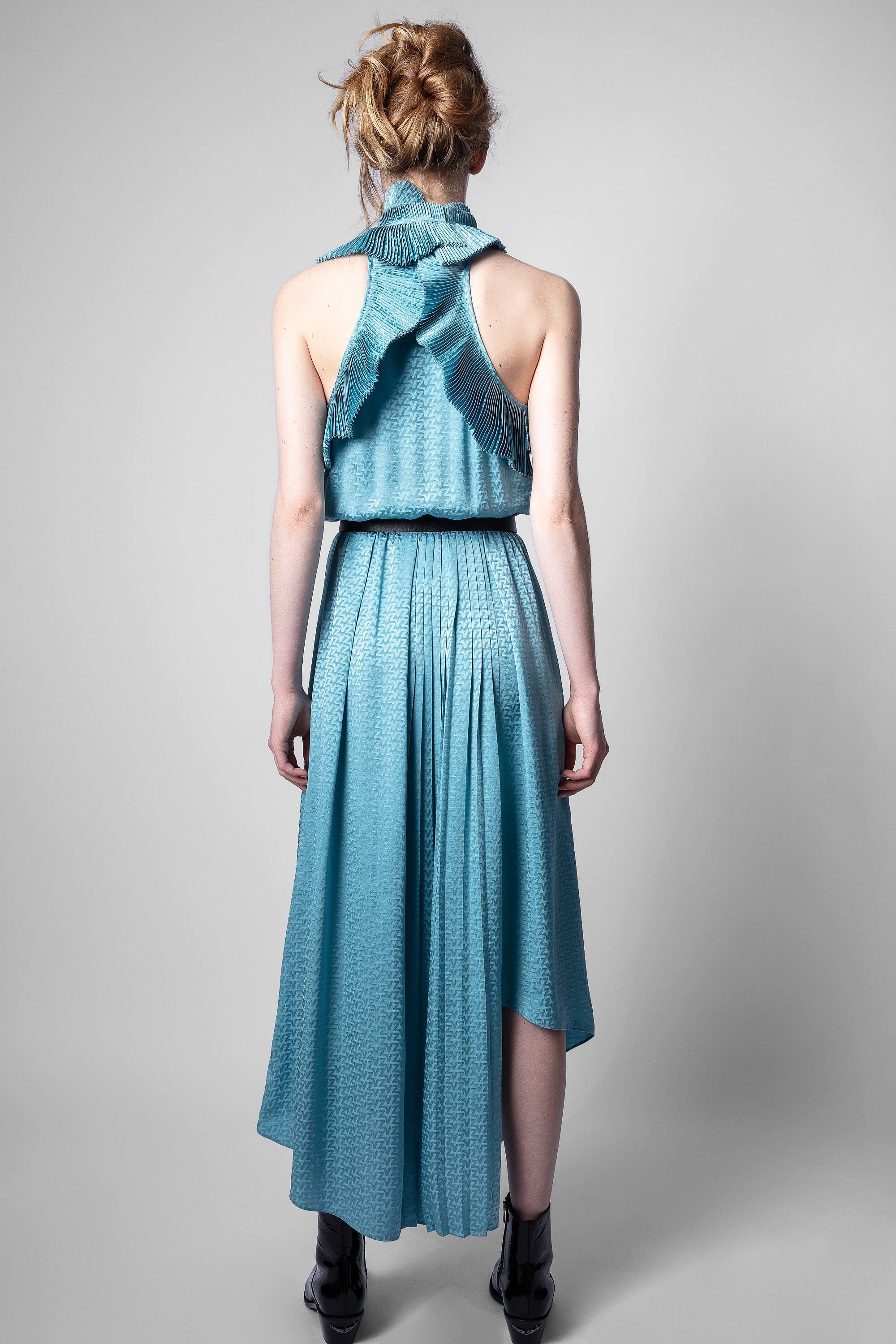 Zadig & Voltaire Rimba Silk Dress in Blue | Lyst